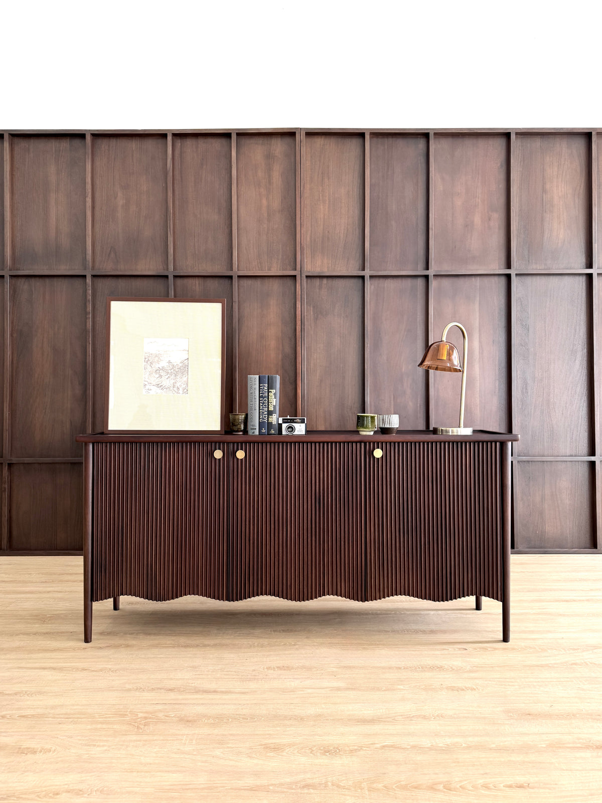 Suki Solid Mango Wood Large Sideboard in Dark Brown (160cm)
