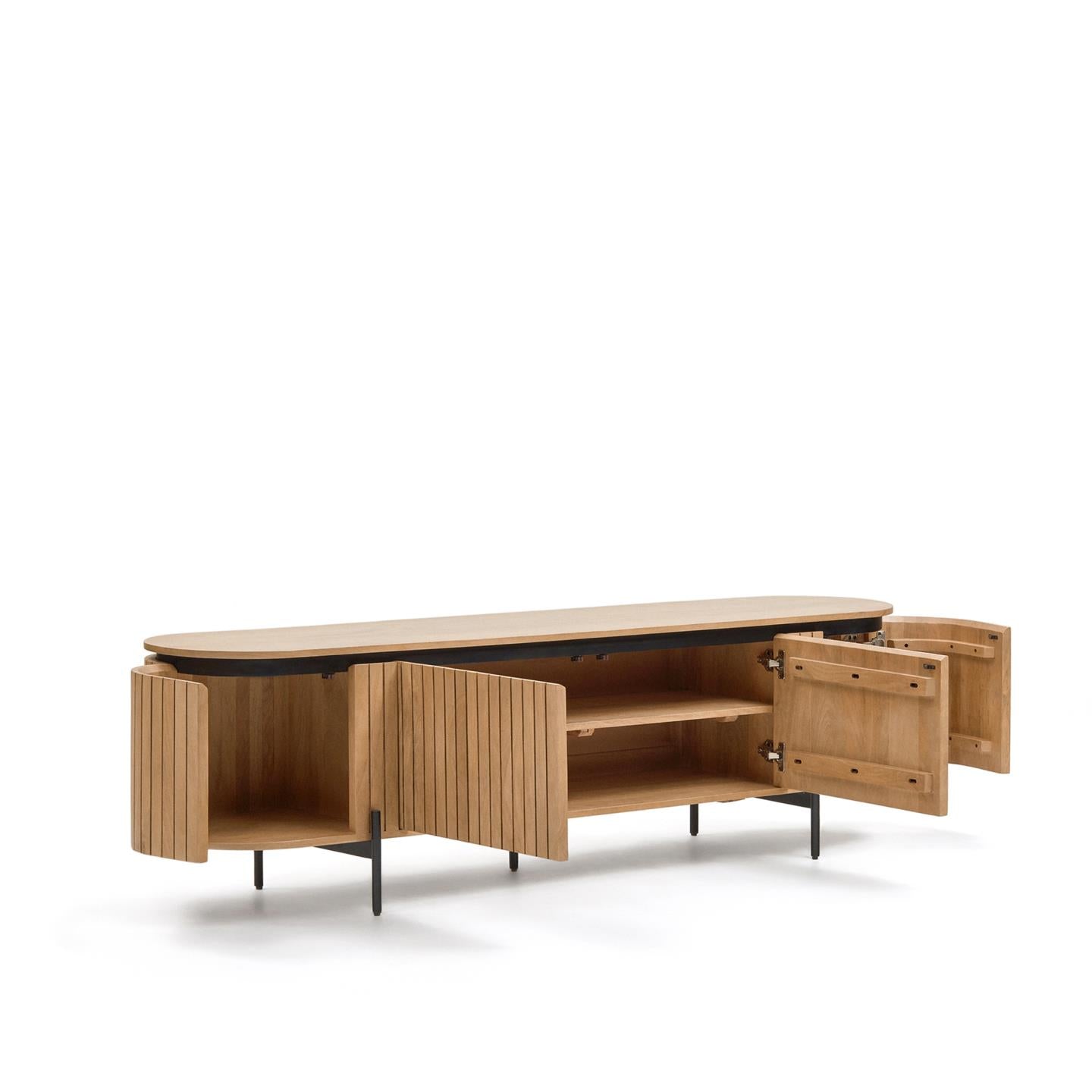 Lucia Large 4 Door Solid Acacia Wood TV Stand (200cm)