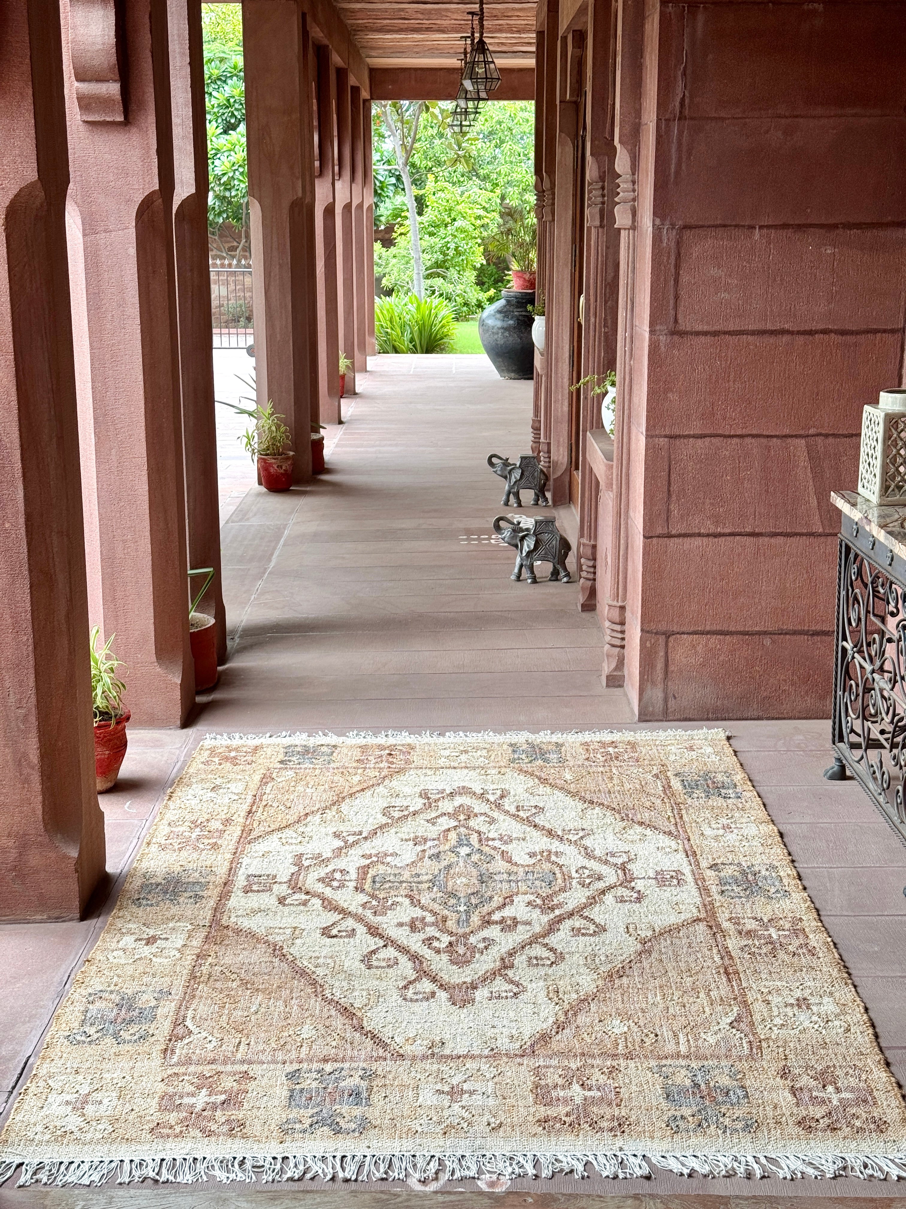 Antepenko Handwoven Flat Weave Punja Kelim Jute Rug in Terra & Brown (2 Sizes)