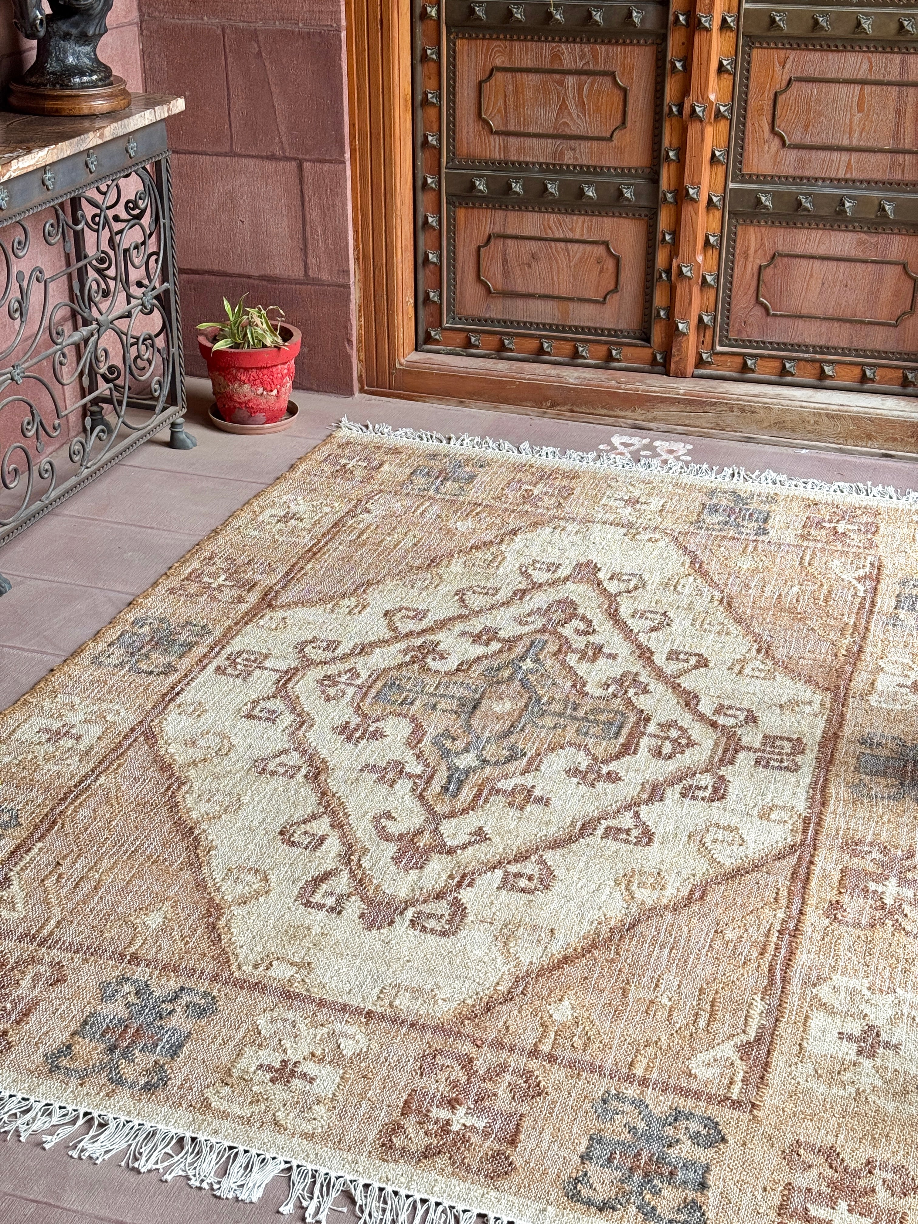 Antepenko Handwoven Flat Weave Punja Kelim Jute Rug in Terra & Brown (2 Sizes)