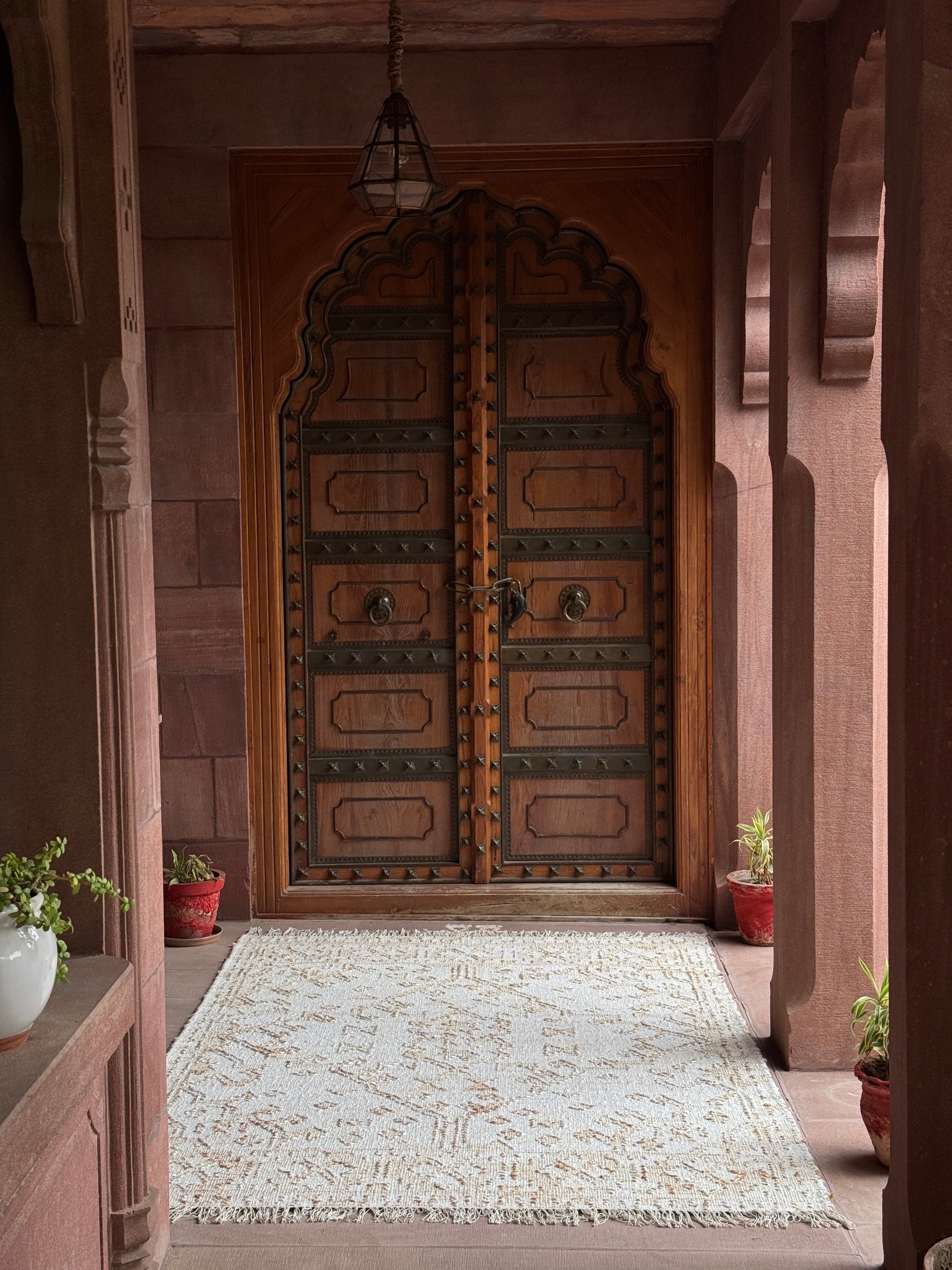 Huxlei Handwoven Flat Weave Punja Kelim Jute & Wool Rug in Ivory & Natural (2 Sizes)