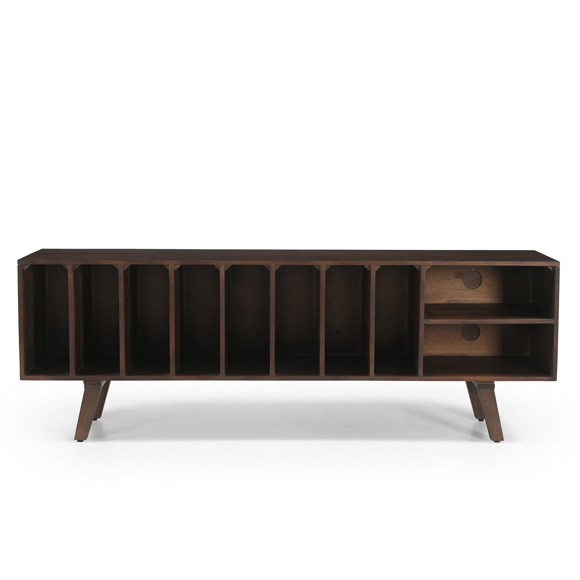 Wax Solid Mango Wood Large Vinyl Storage TV Stand (170cm)