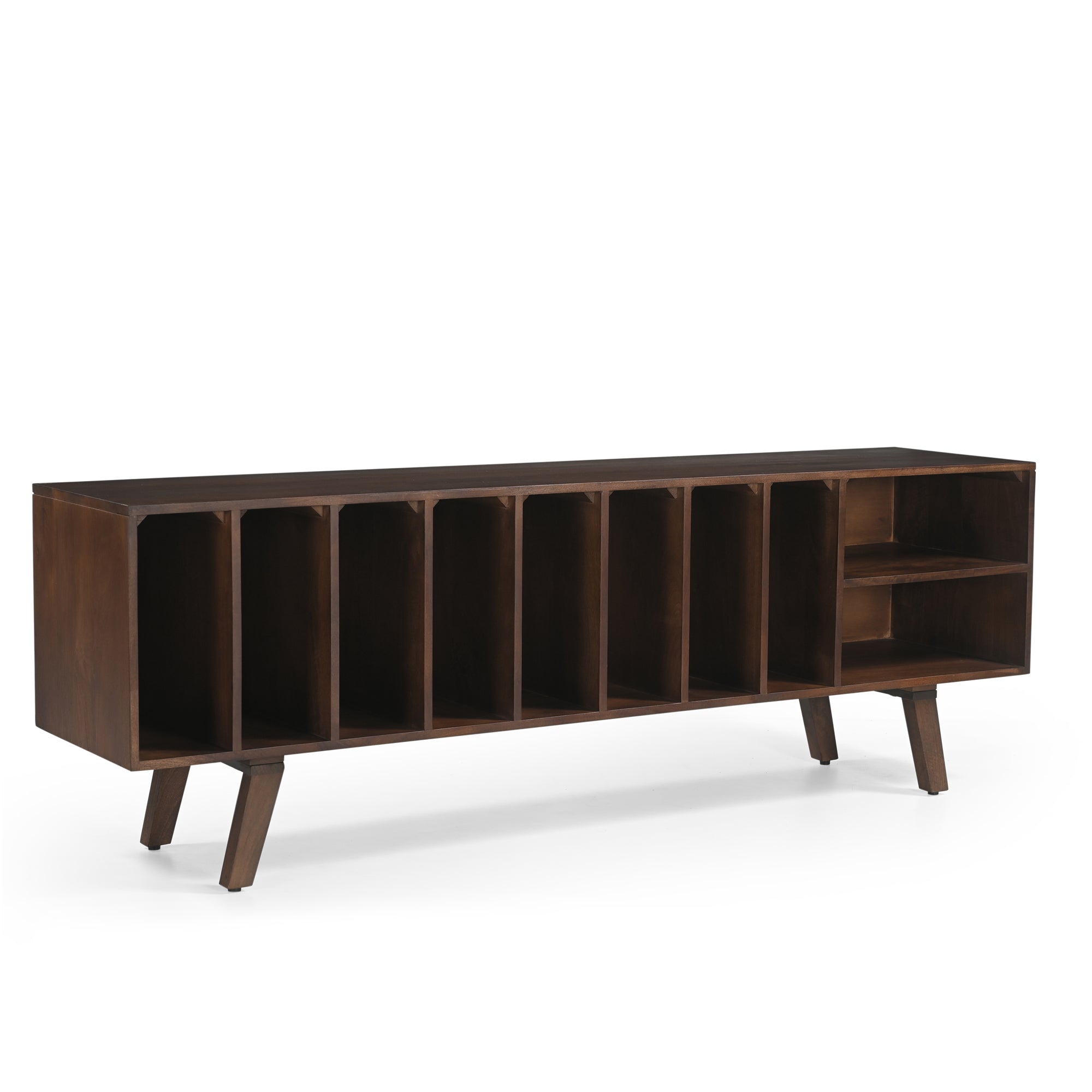 Wax Solid Mango Wood Large Vinyl Storage TV Stand (170cm)