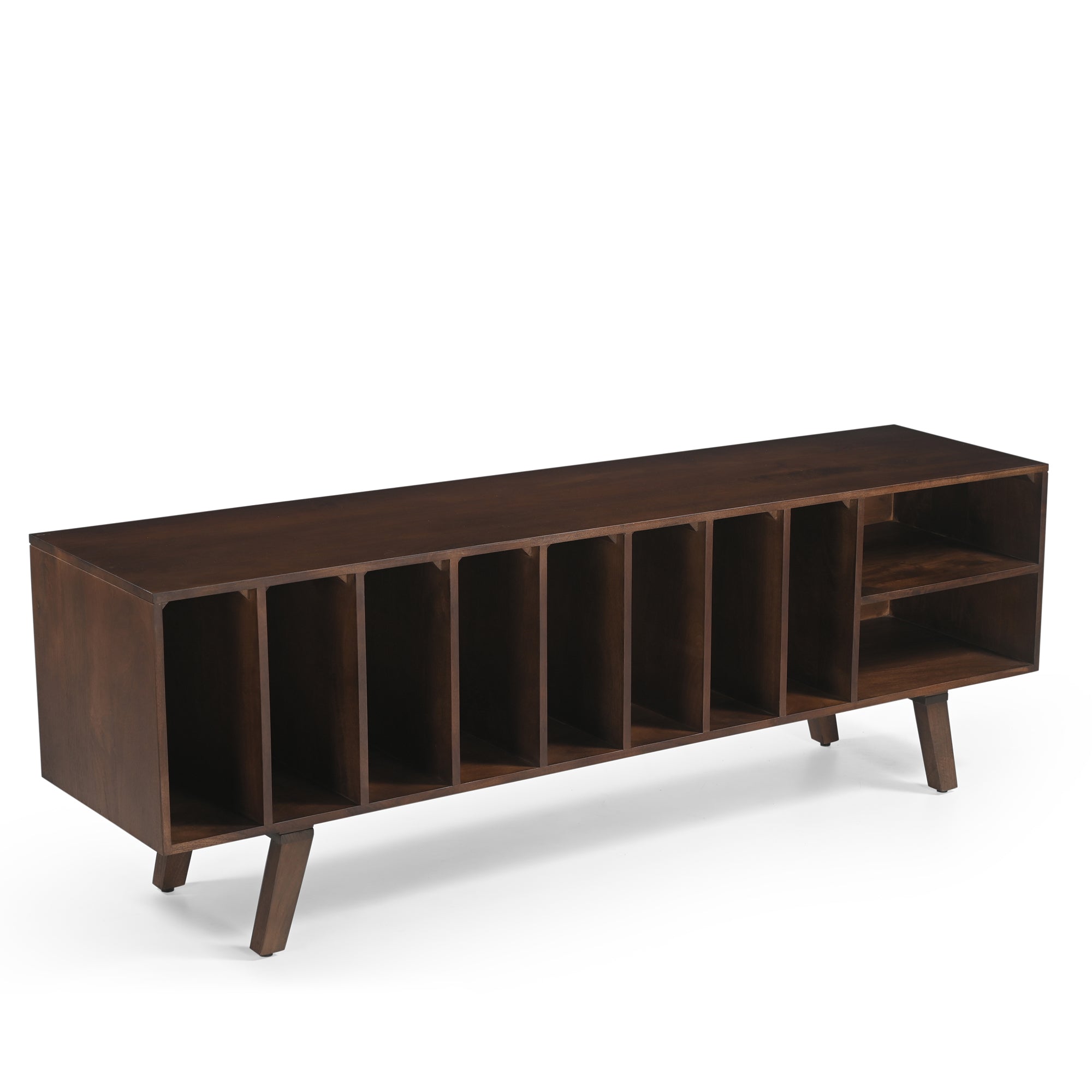Wax Solid Mango Wood Large Vinyl Storage TV Stand (170cm)