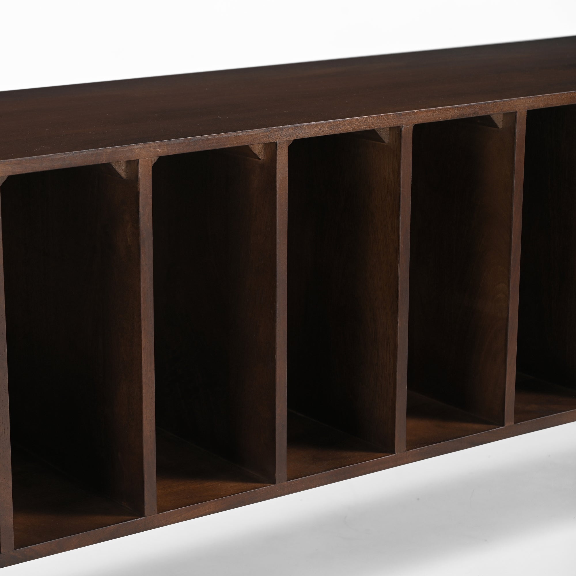 Wax Solid Mango Wood Large Vinyl Storage TV Stand (170cm)