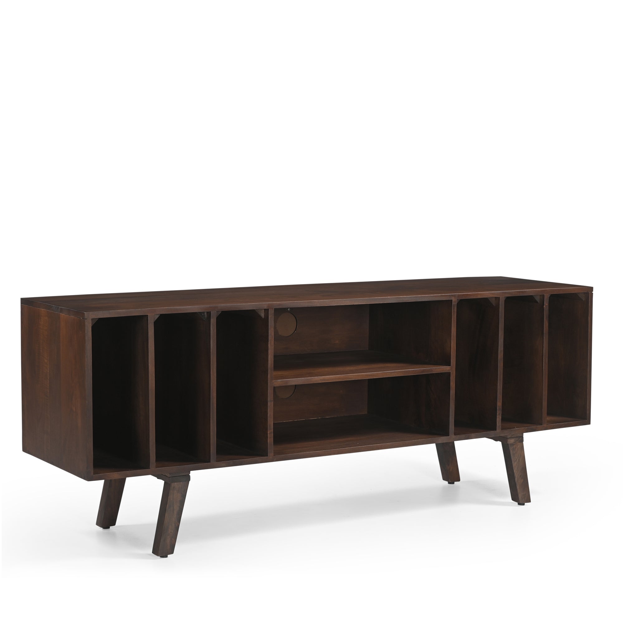 Wax Solid Mango Wood Vinyl Storage Medium TV Stand (150cm)