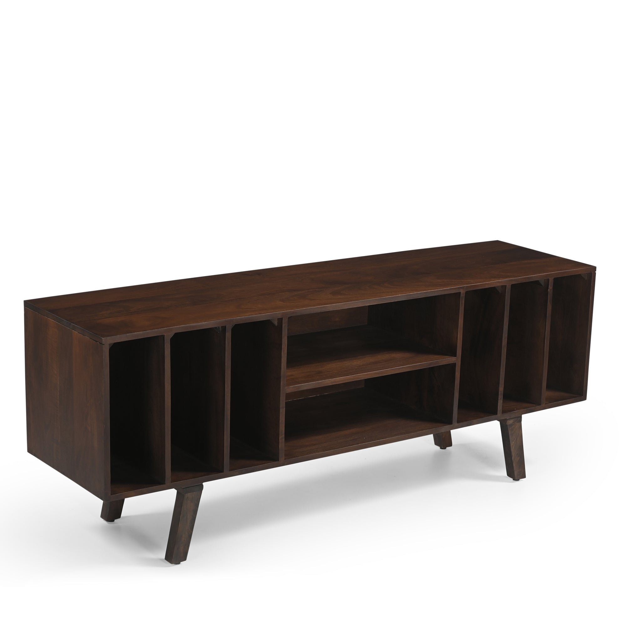 Wax Solid Mango Wood Vinyl Storage Medium TV Stand (150cm)