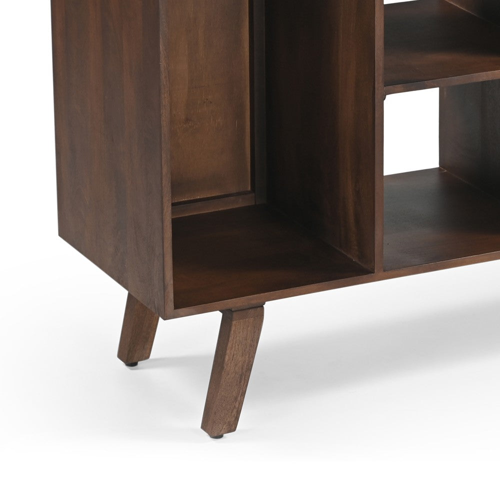 Wax Solid Mango Wood Vinyl Storage Medium Sideboard
