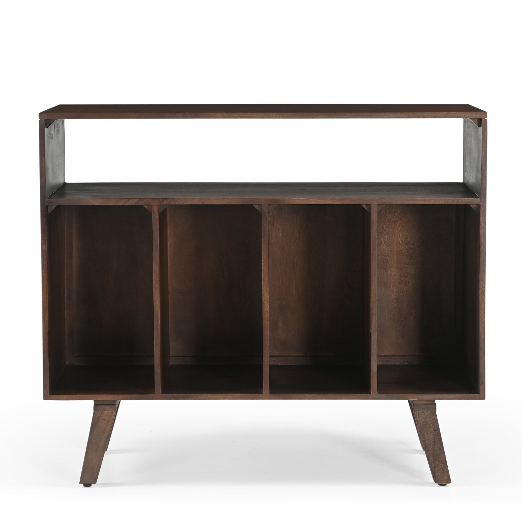 Wax Solid Mango Wood Vinyl Storage Medium Sideboard