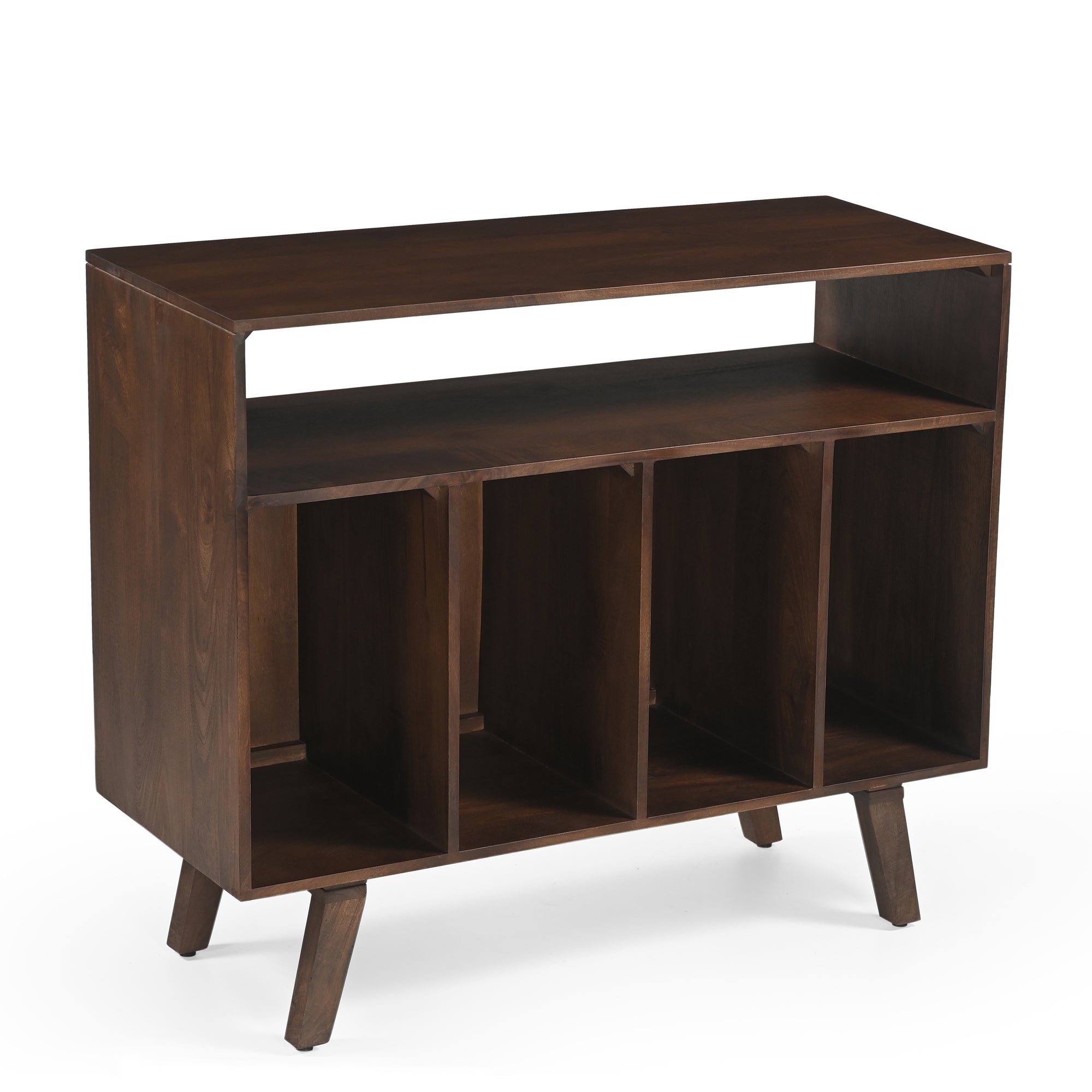 Wax Solid Mango Wood Vinyl Storage Medium Sideboard