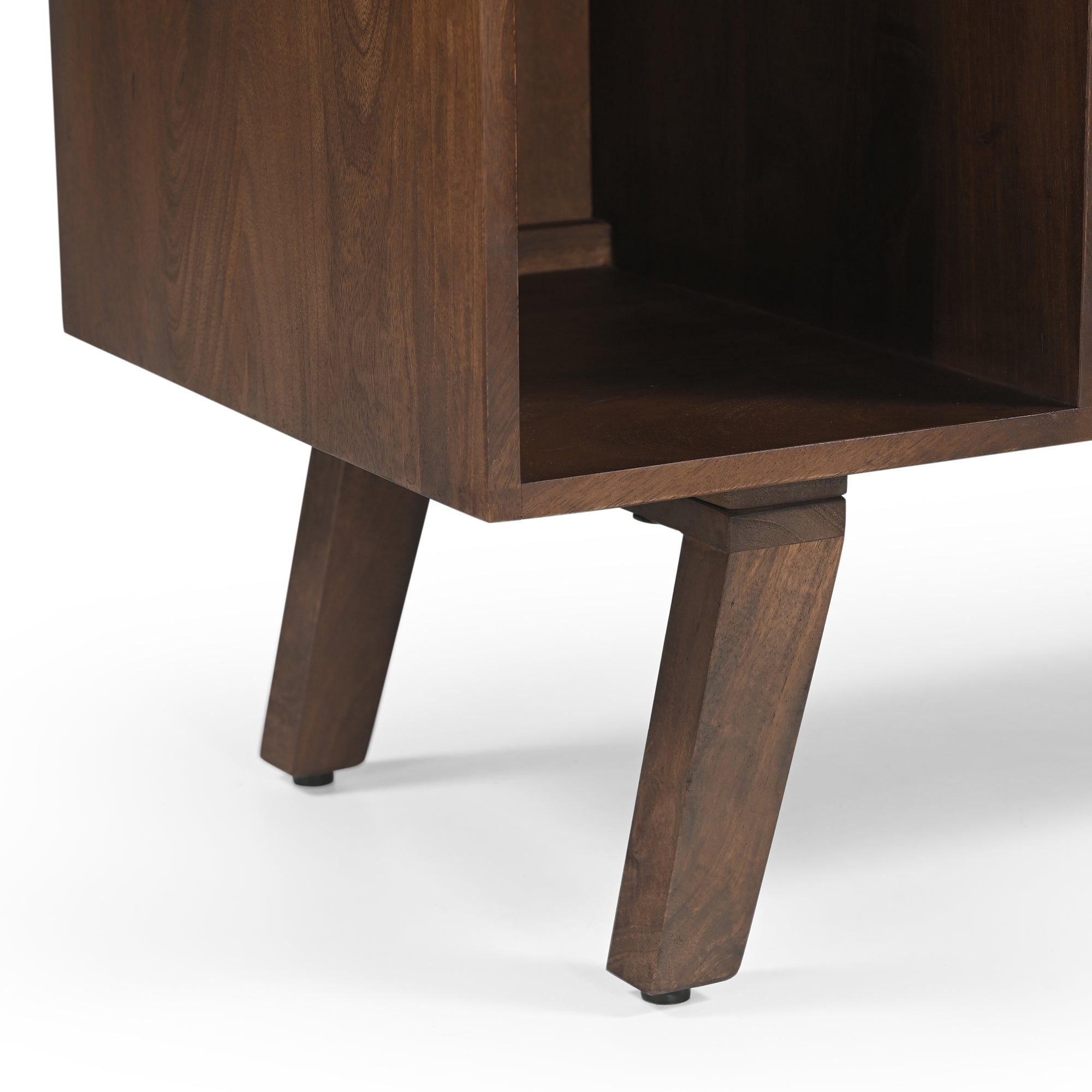 Wax Solid Mango Wood Vinyl Storage Medium Sideboard