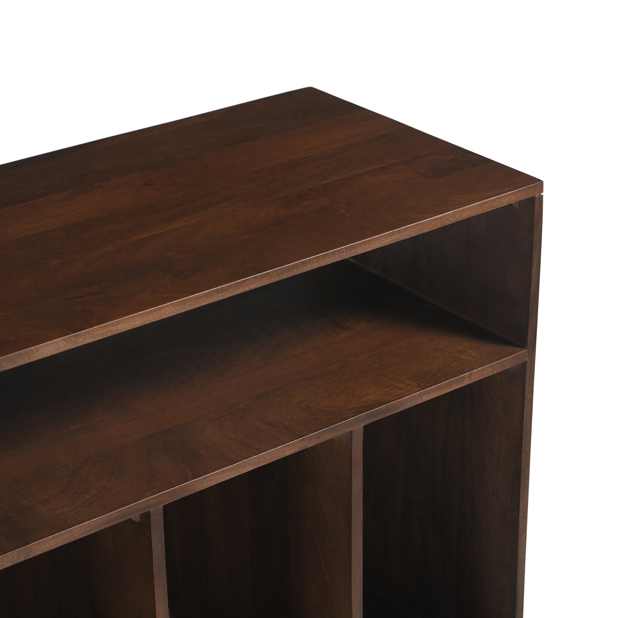 Wax Solid Mango Wood Vinyl Storage Medium Sideboard