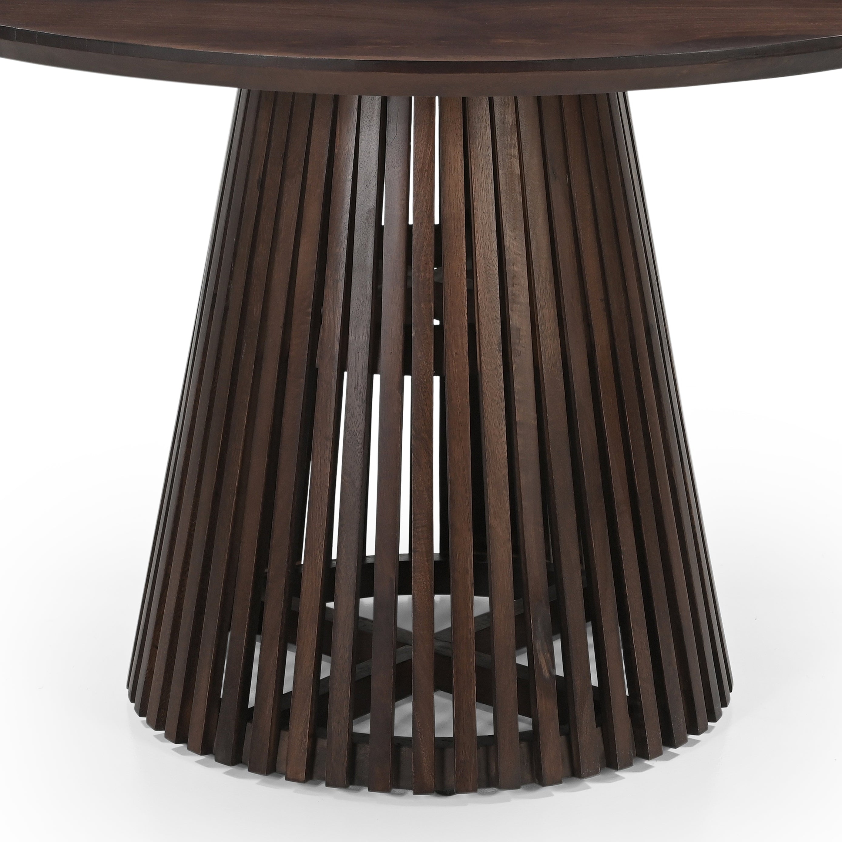 Remi Round Solid Mango Wood Dining Table Walnut (4 Sizes)