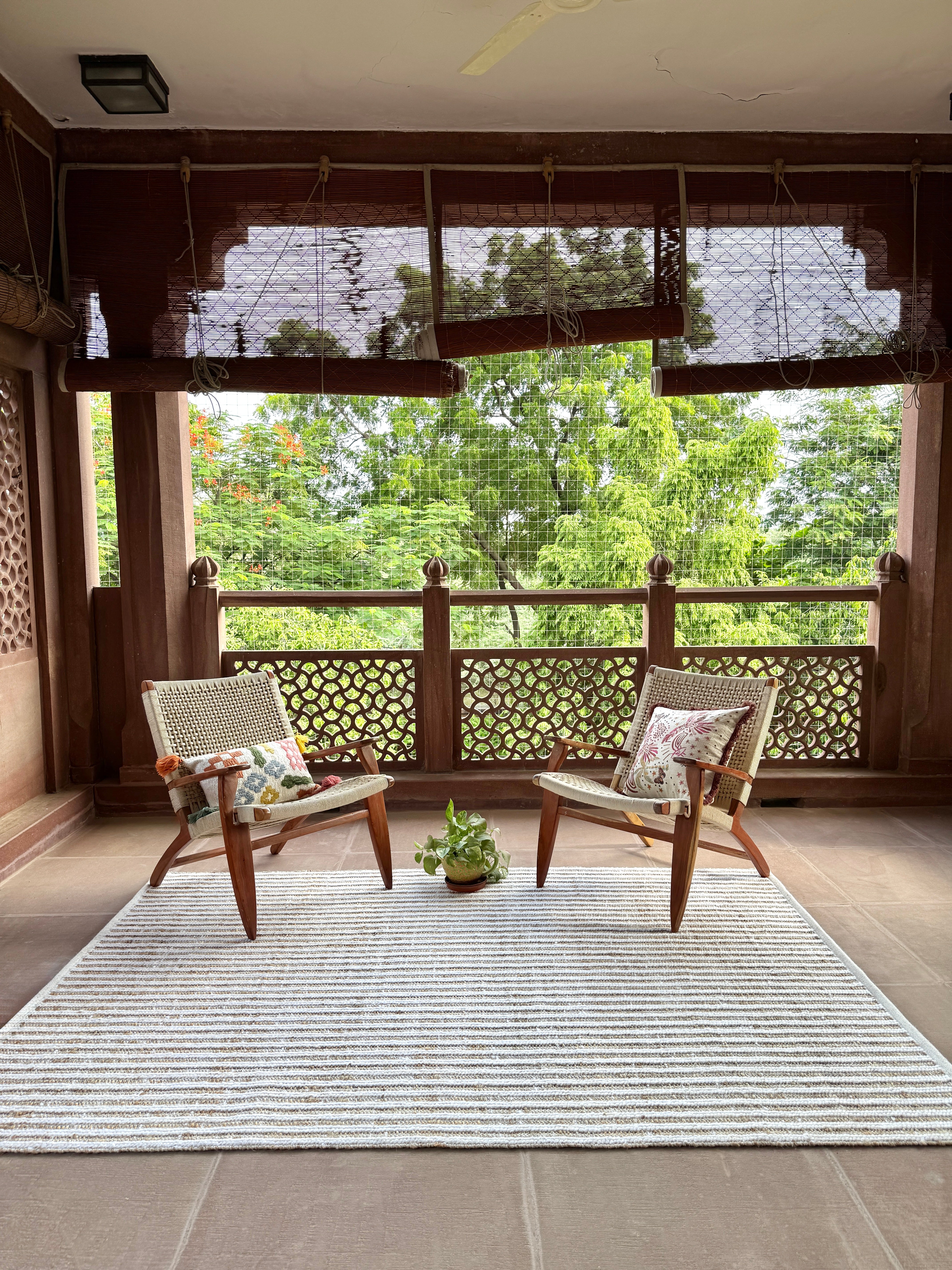 Brinvel Handwoven Flat Weave Jute & Wool Rug in Ivory (2 Sizes)