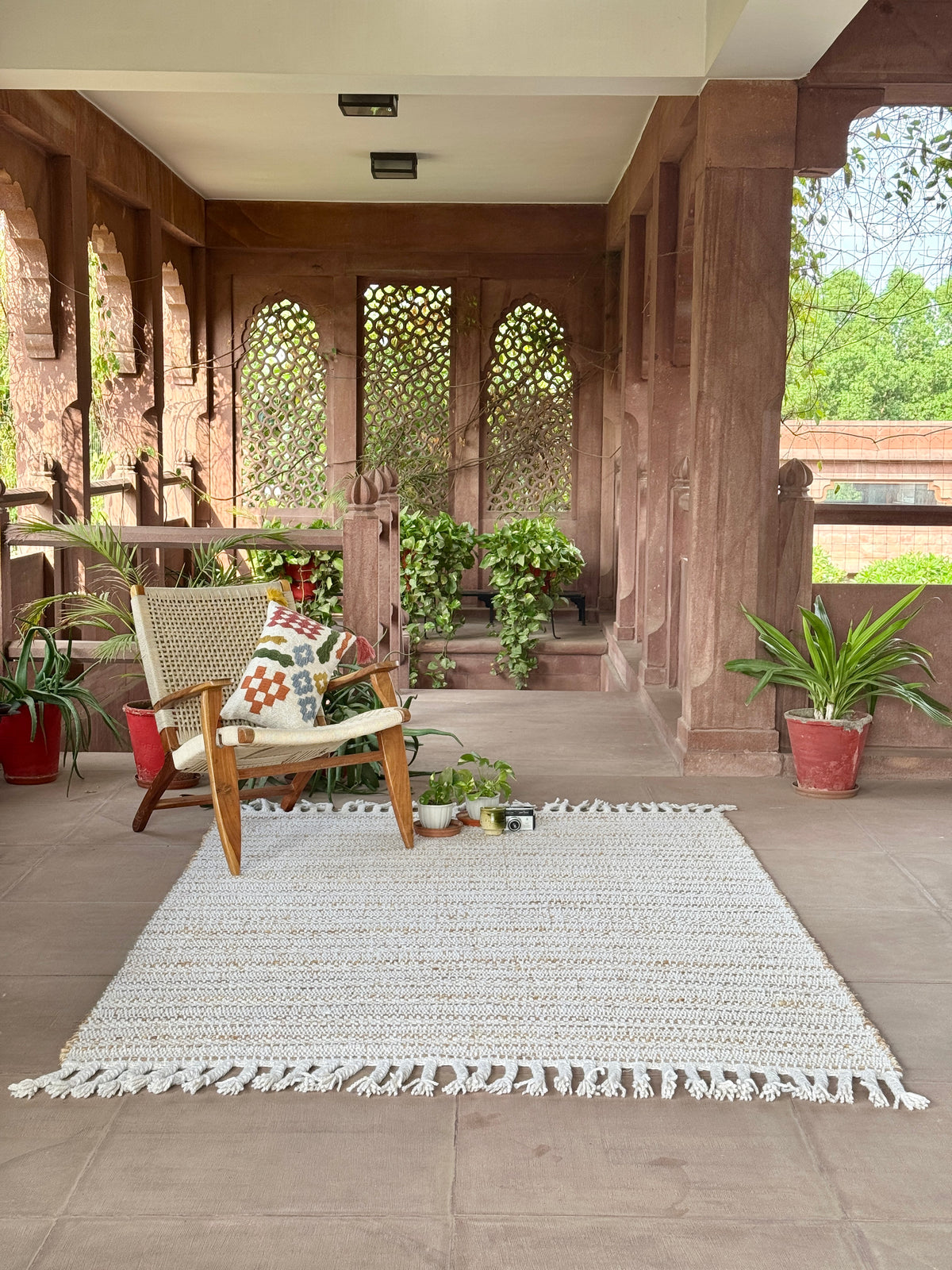 Acapulco Handwoven Flat Weave Jute & Wool Rug in Ivory & Natural (2 Sizes)