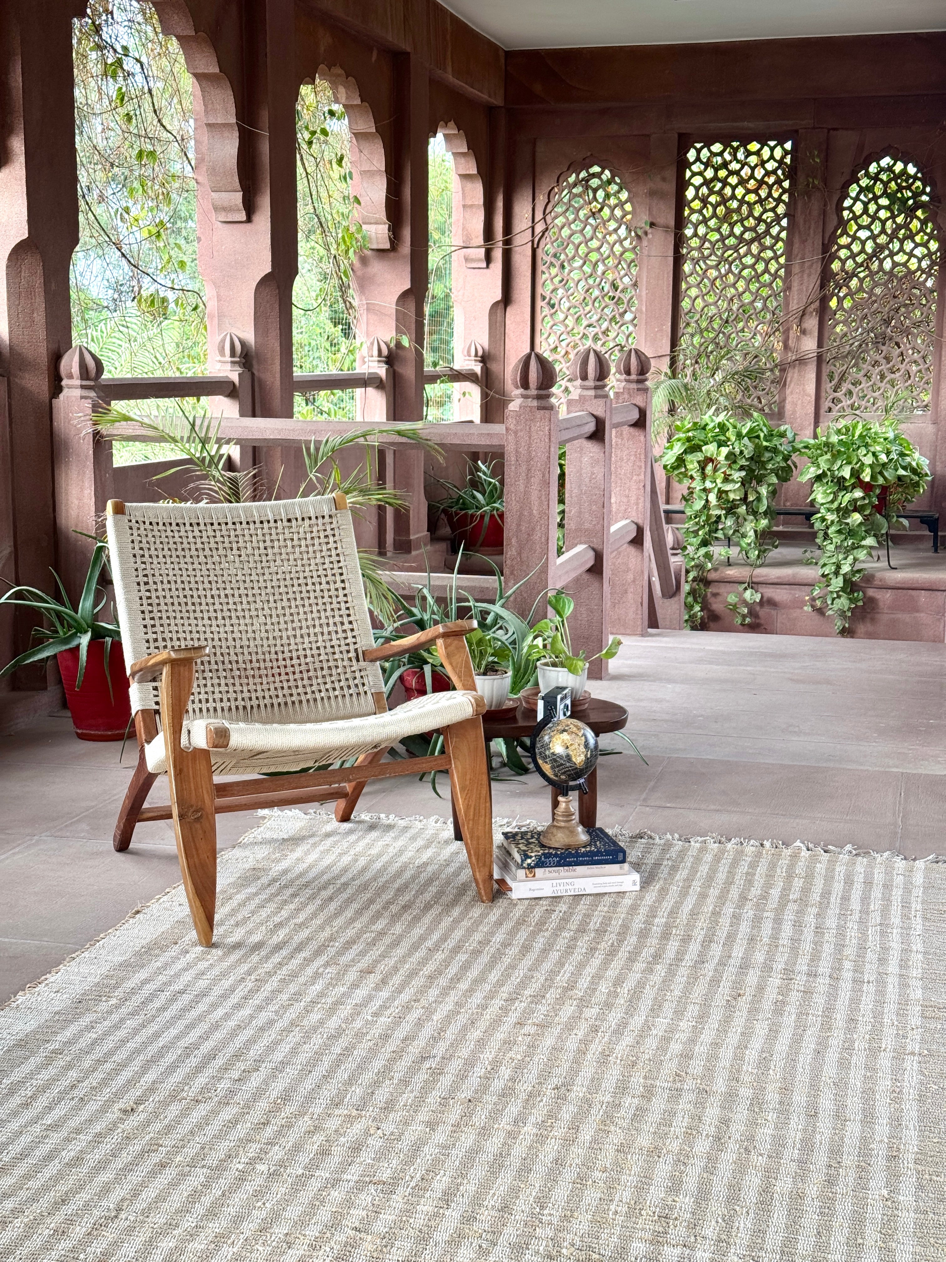 Kameel Handwoven Flat Weave Rug in Ivory & Brown (2 Sizes)