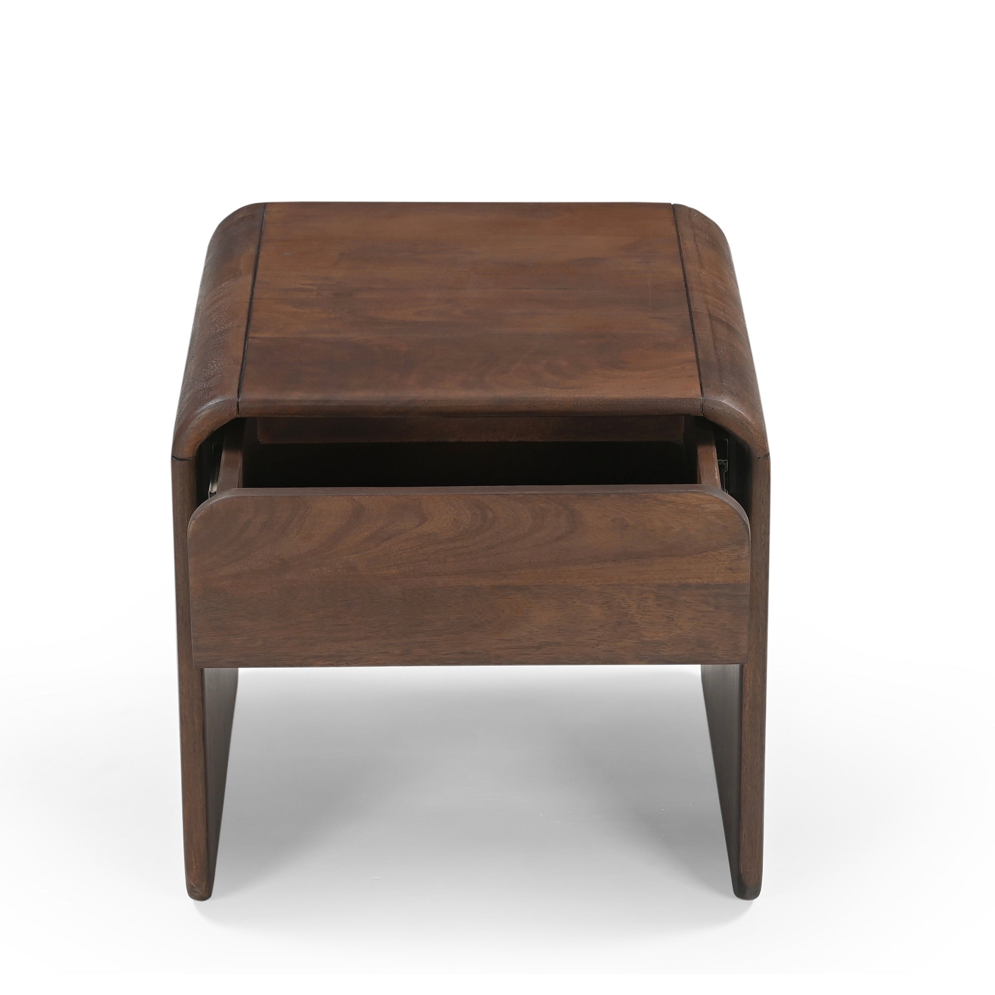 Vela Solid Mango Wood Bedside Table in Brown