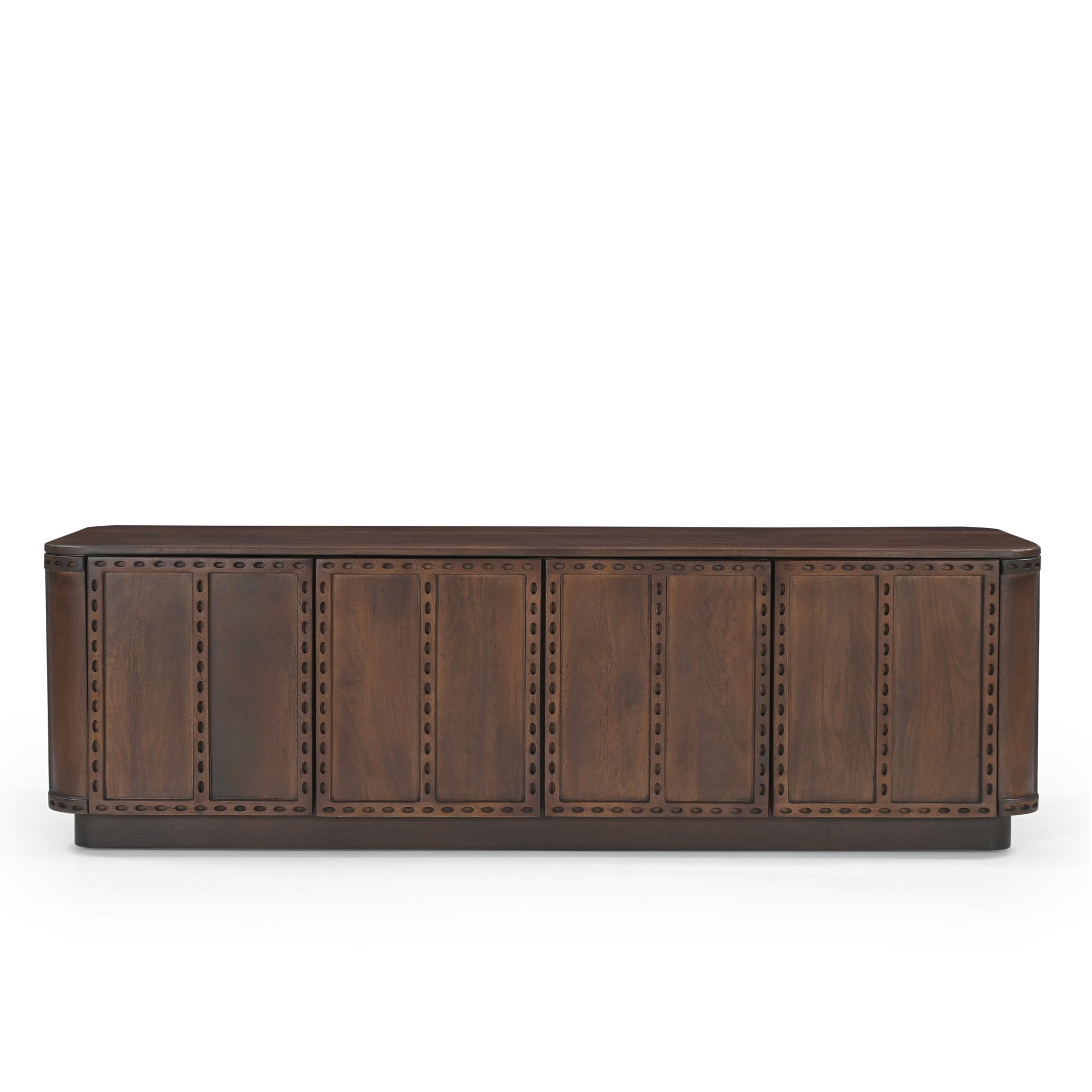 Rivo Solid Mango Wood Medium TV Stand in Brown (160cm)