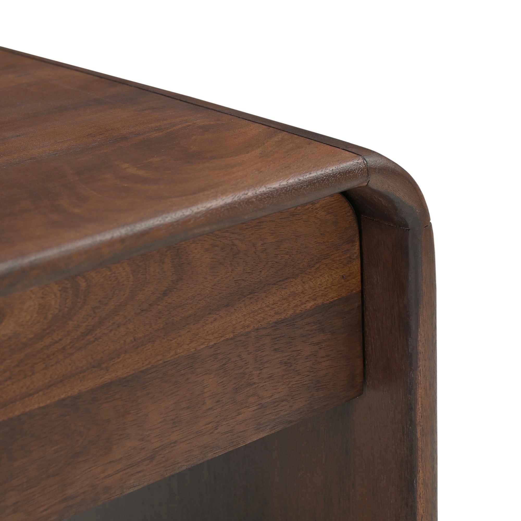 Vela Solid Mango Wood Bedside Table in Brown