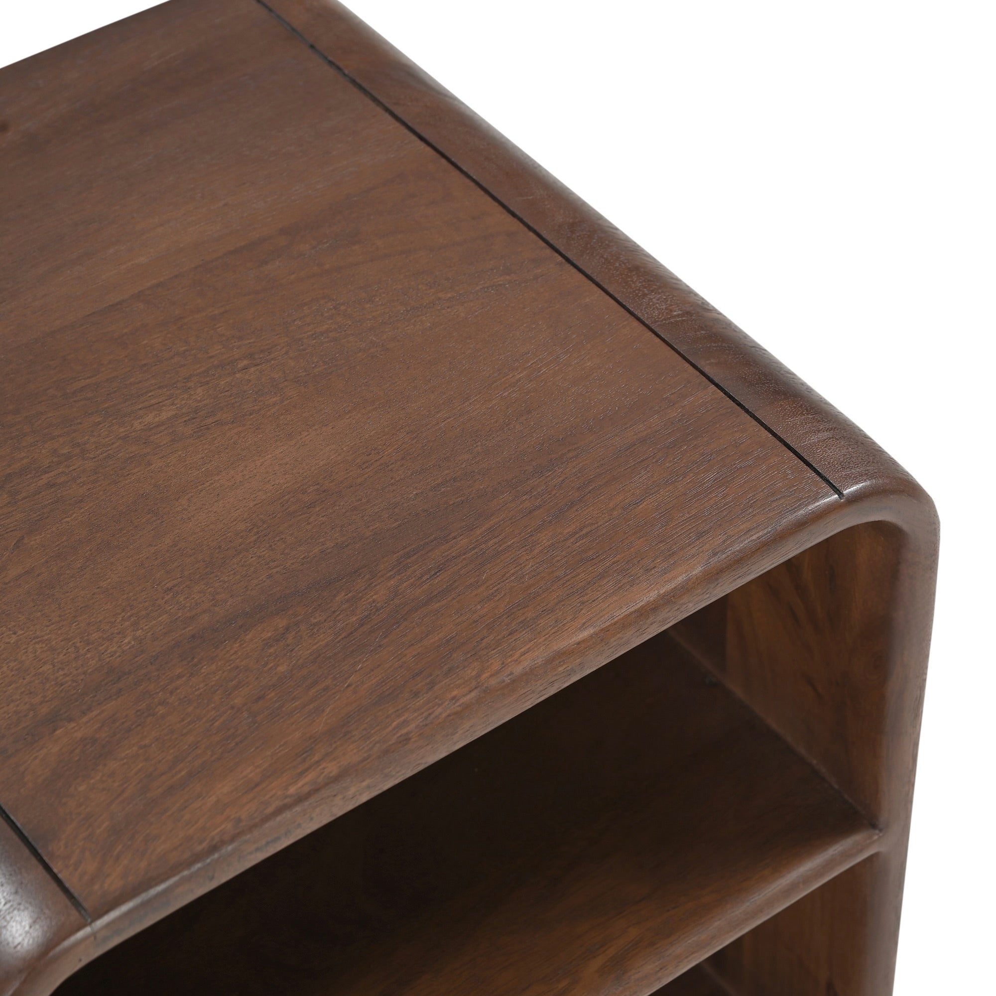 Etta Solid Mango Wood Side Table in Brown