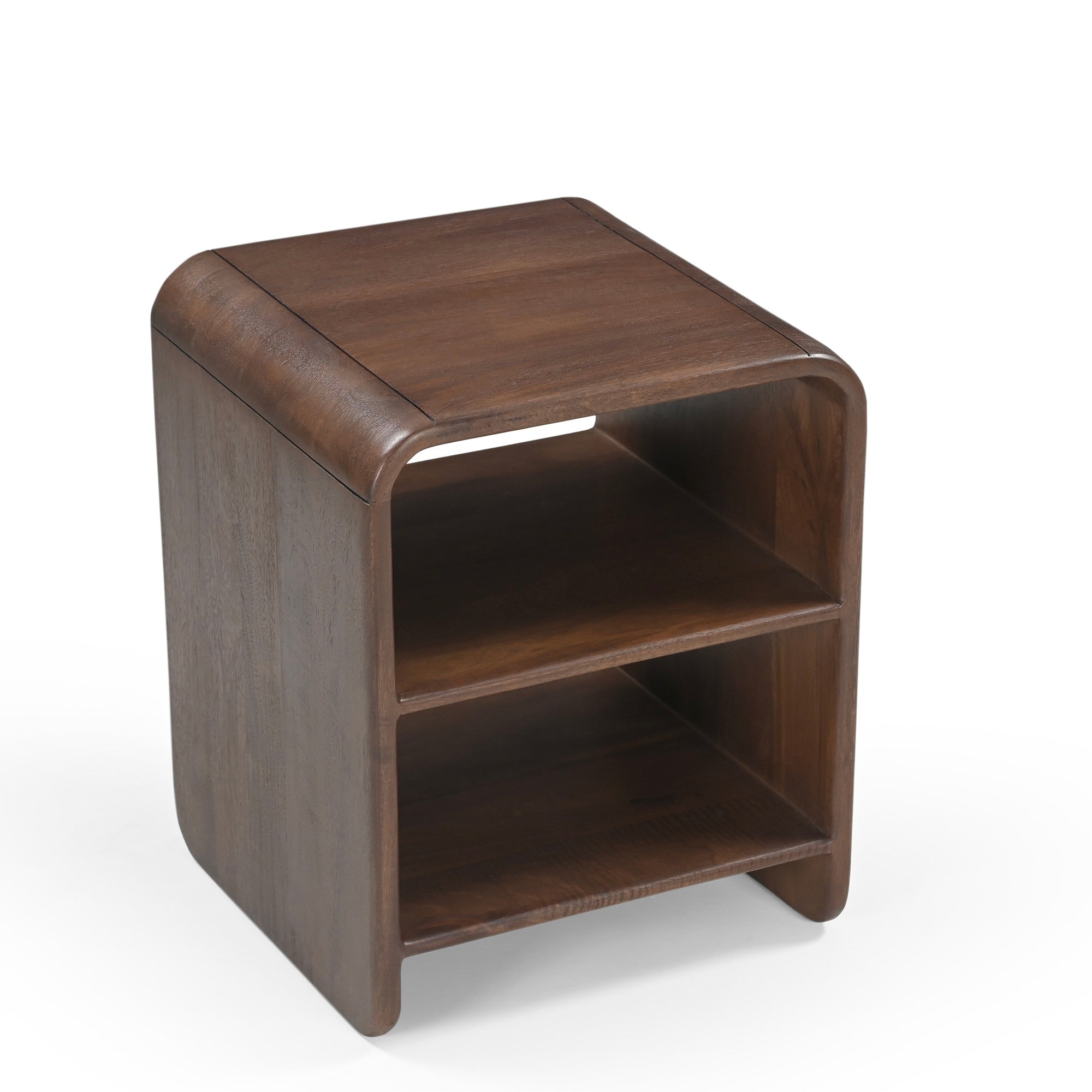 Etta Solid Mango Wood Side Table in Brown