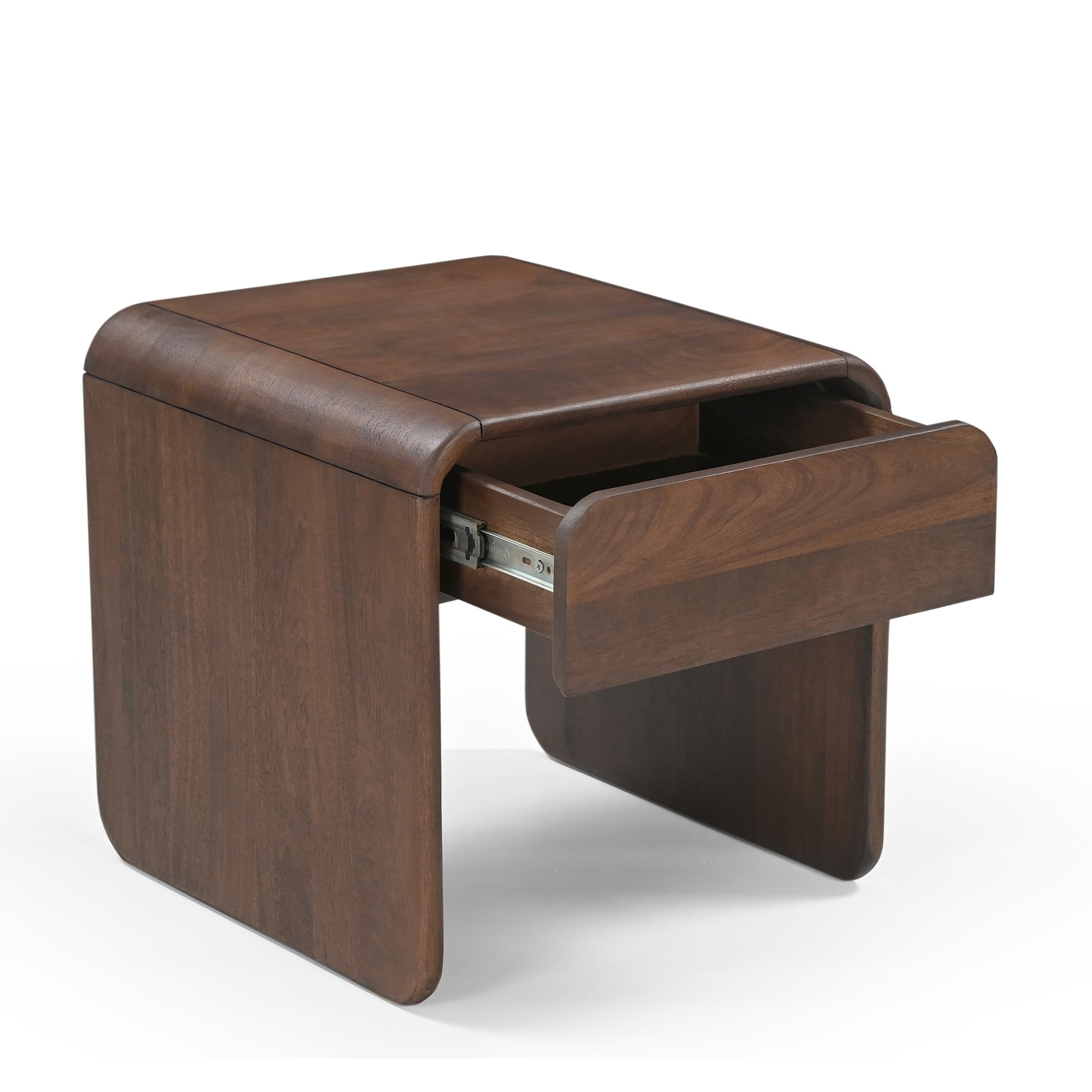 Vela Solid Mango Wood Bedside Table in Brown