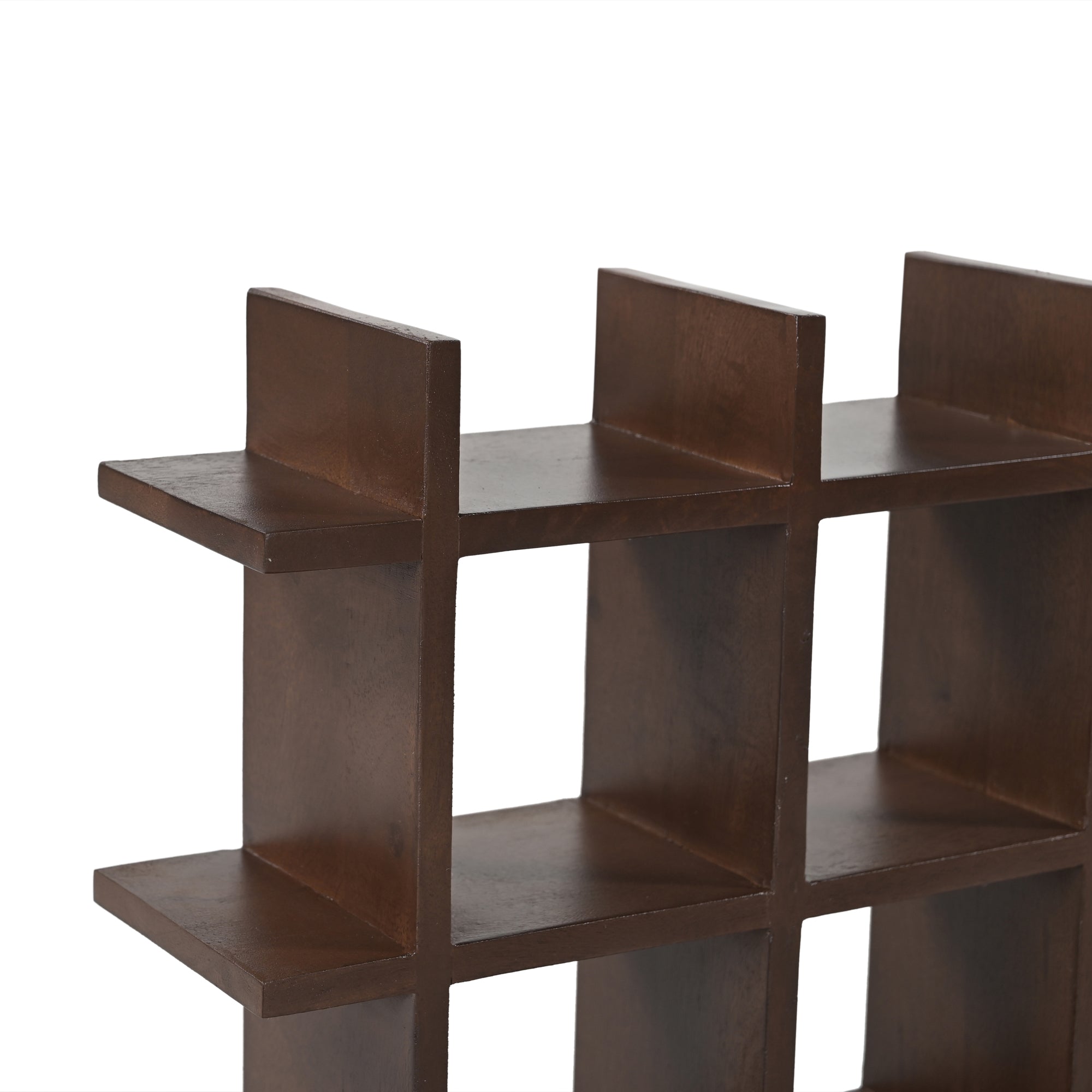 Yunomi Cup Shelf 3 by 3 in Dark Brown