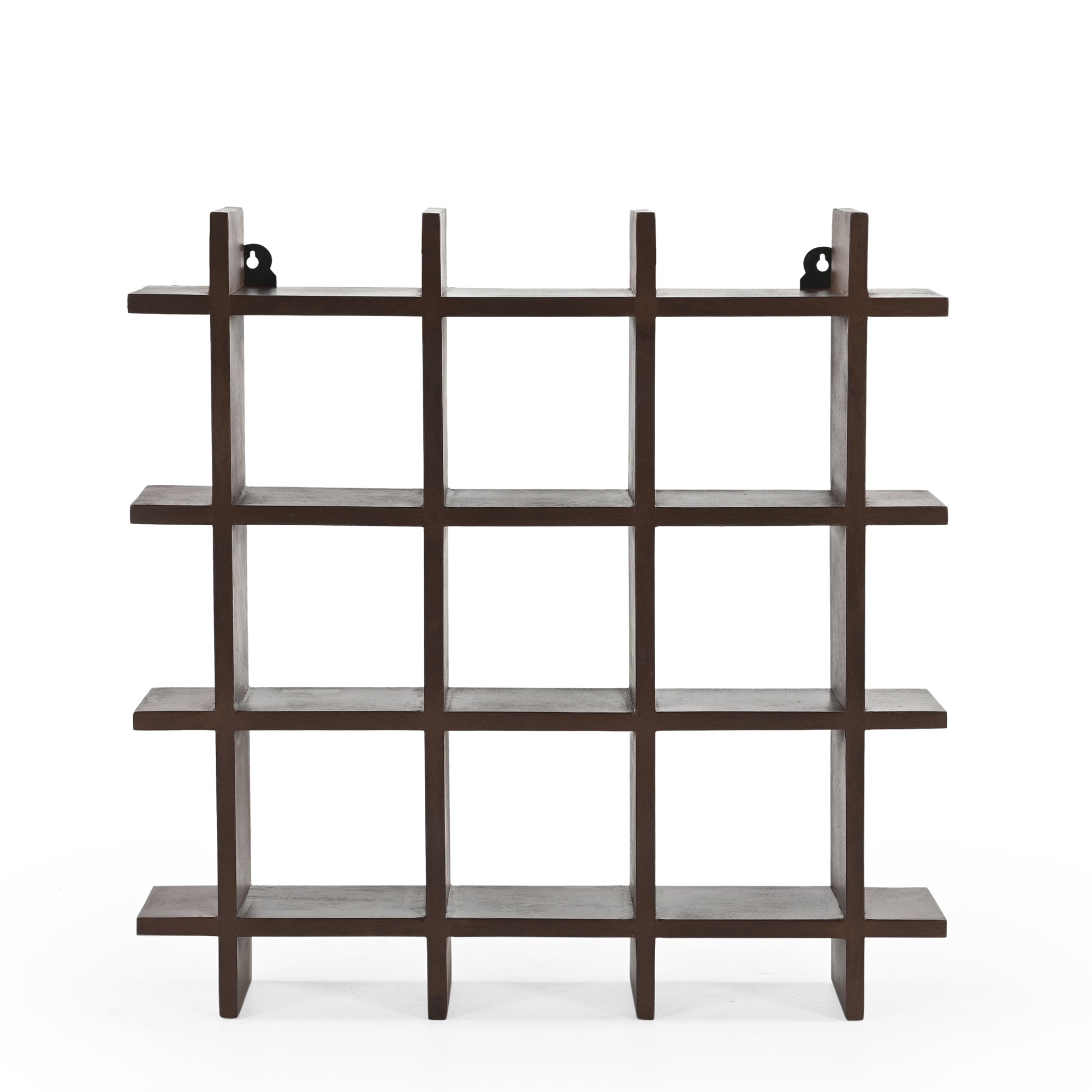 Yunomi Cup Shelf 3 by 3 in Dark Brown