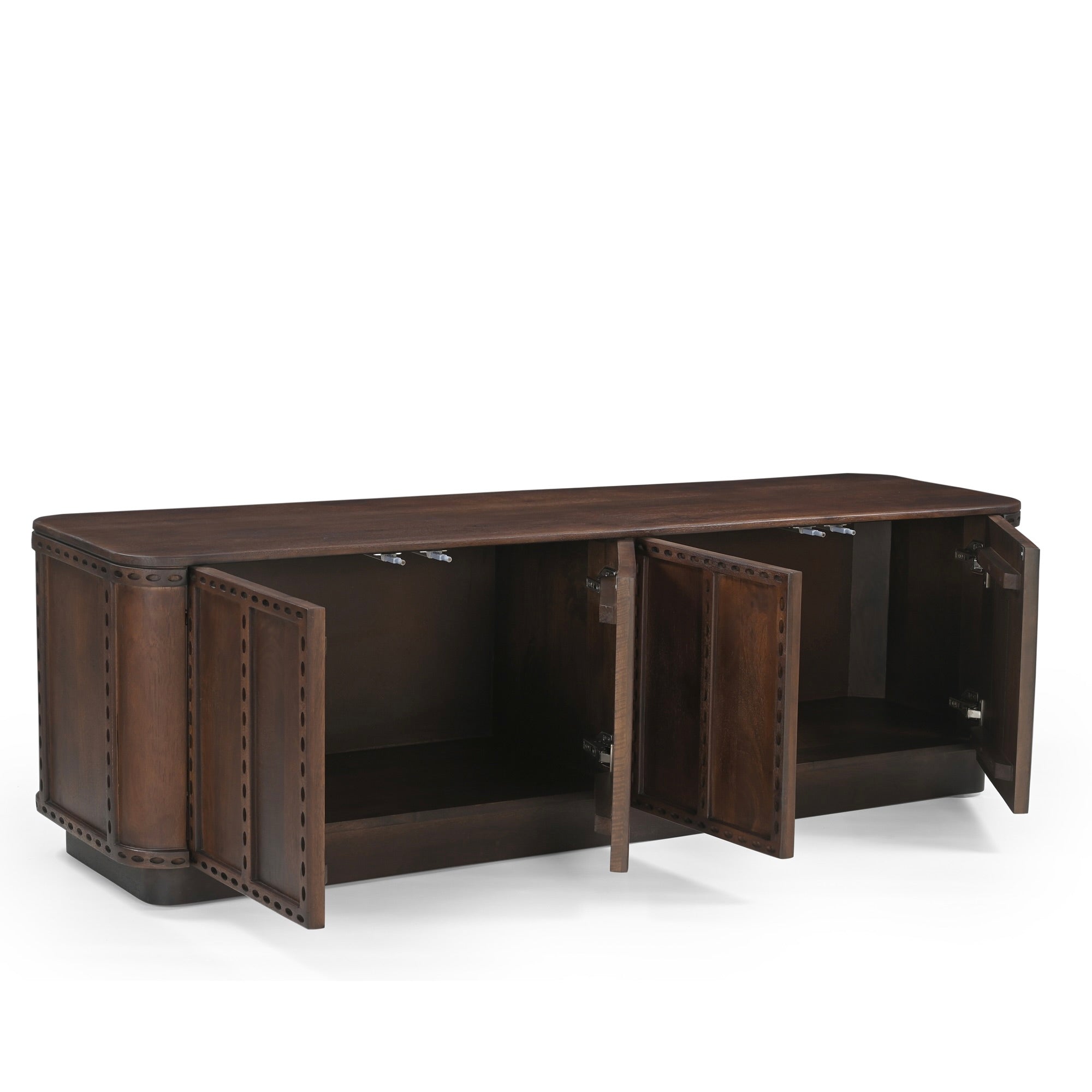 Rivo Solid Mango Wood Medium TV Stand in Brown (160cm)
