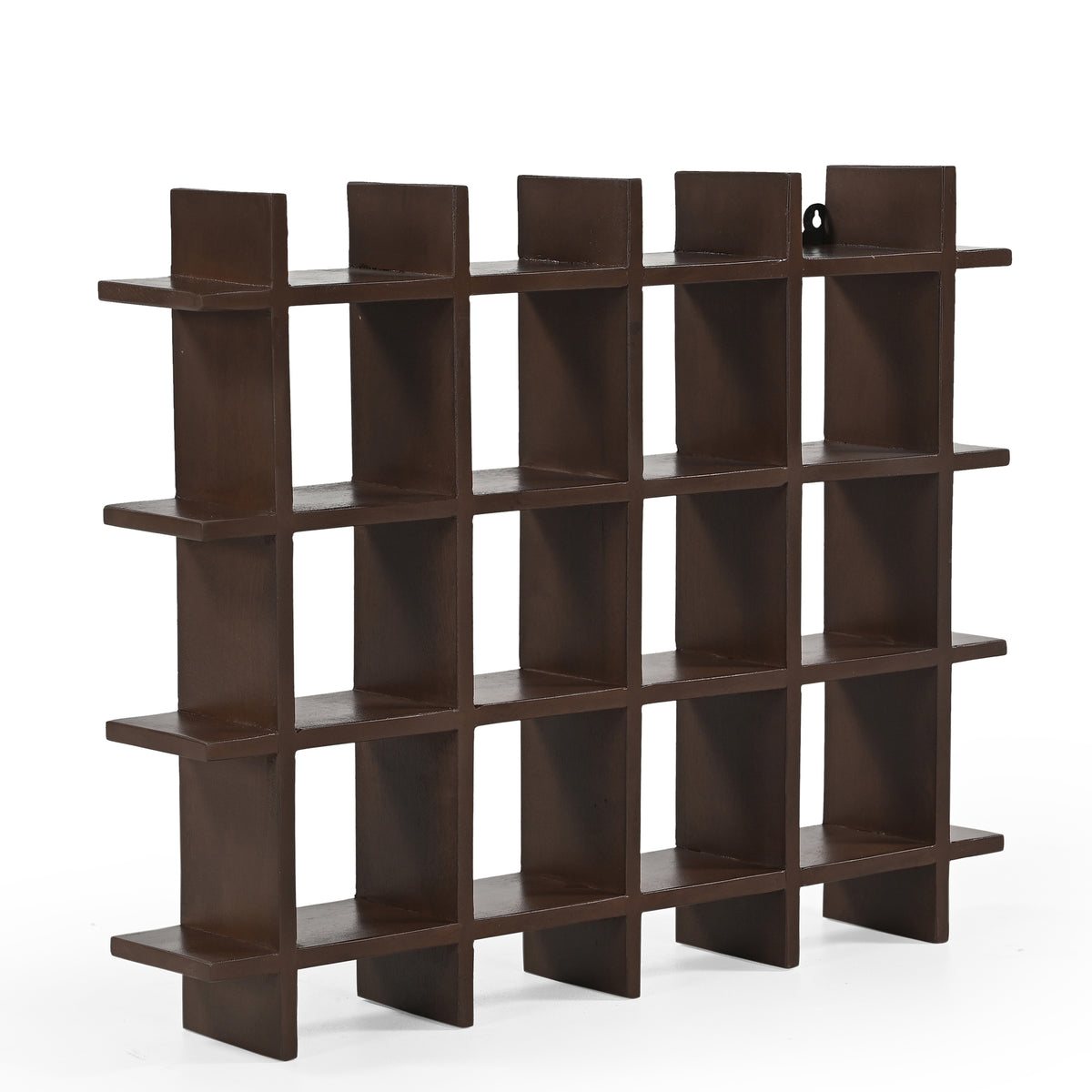 Yunomi Cup Shelf 4 by 3 in Dark Brown