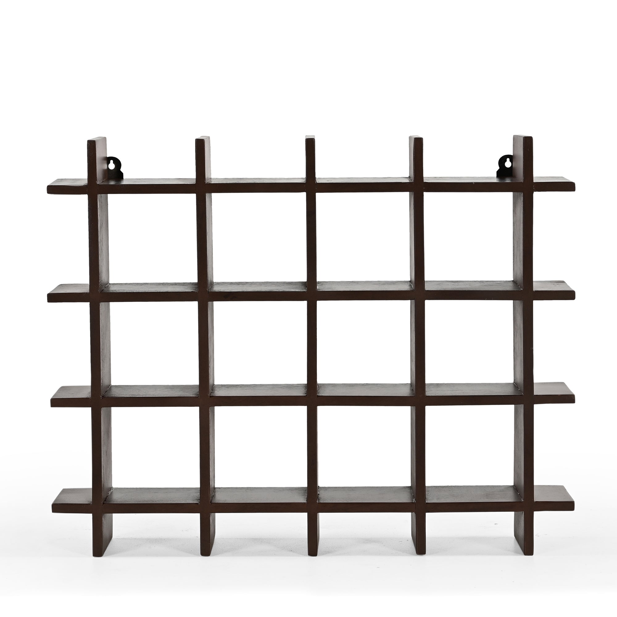 Yunomi Cup Shelf 4 by 3 in Dark Brown