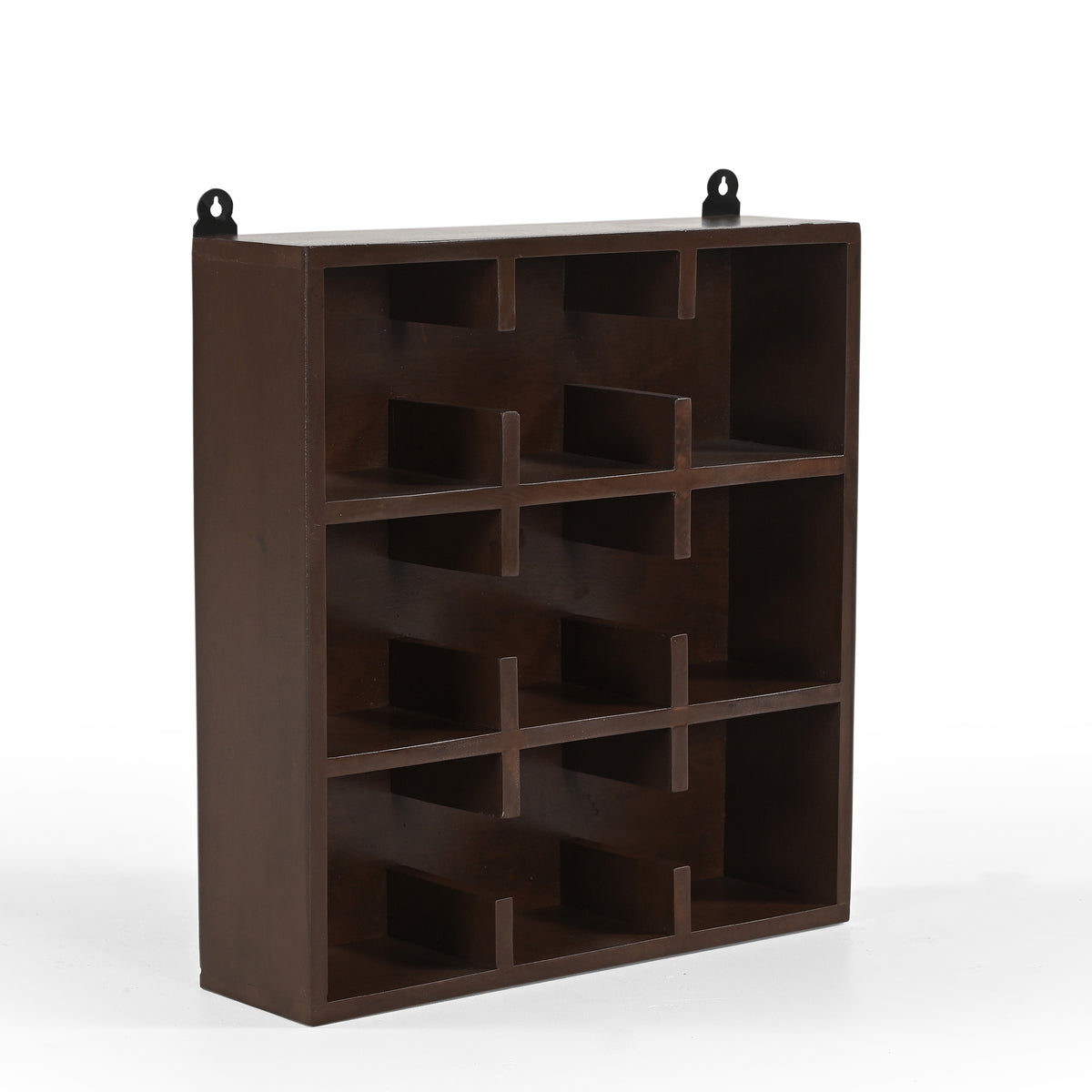 Magu Cup Shelf 3 by 3 in Dark Brown