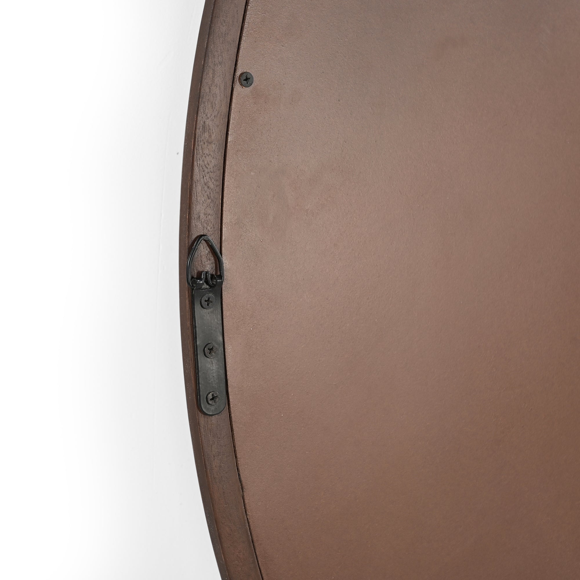 Felix Round Mirror with a Walnut Mango Wood Frame (110cm)