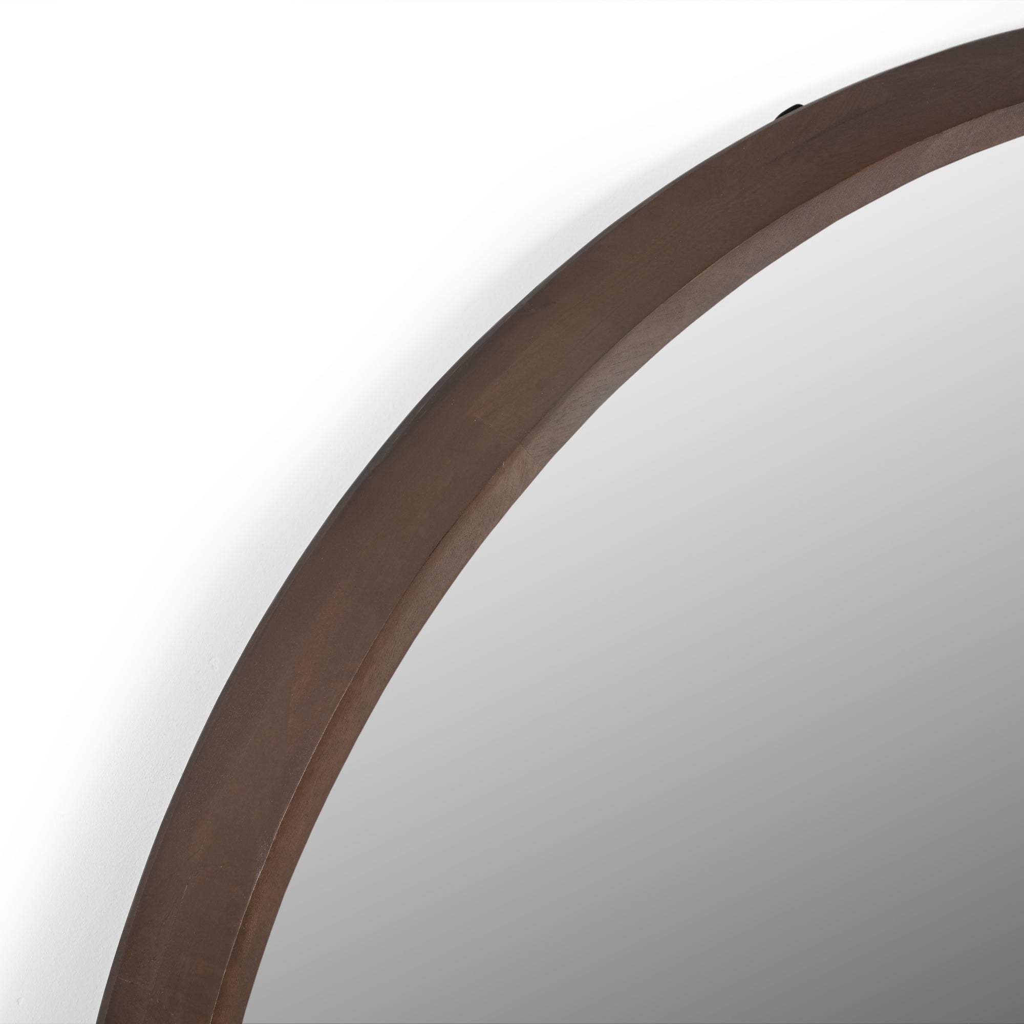 Felix Round Mirror with a Walnut Mango Wood Frame (110cm)