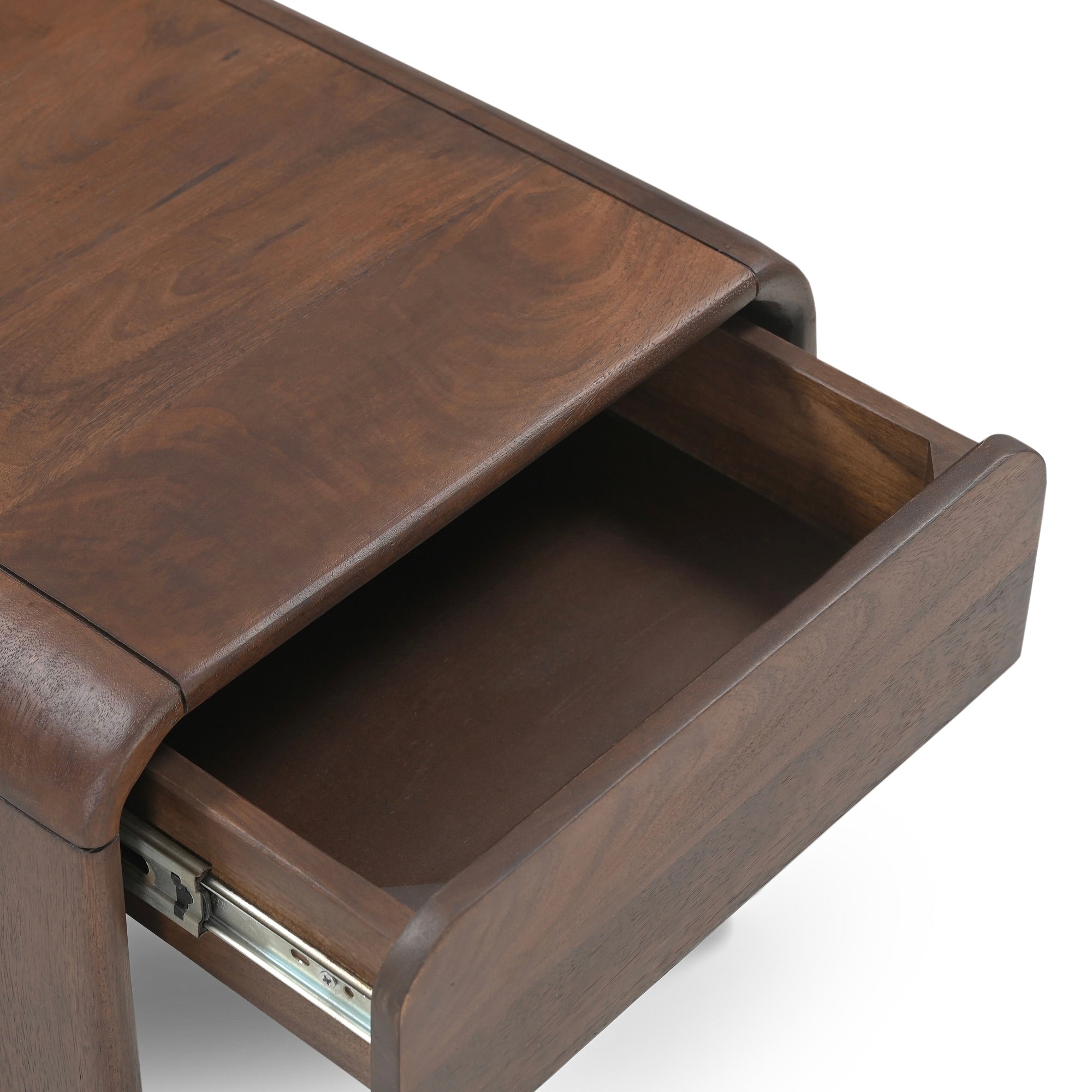 Vela Solid Mango Wood Bedside Table in Brown