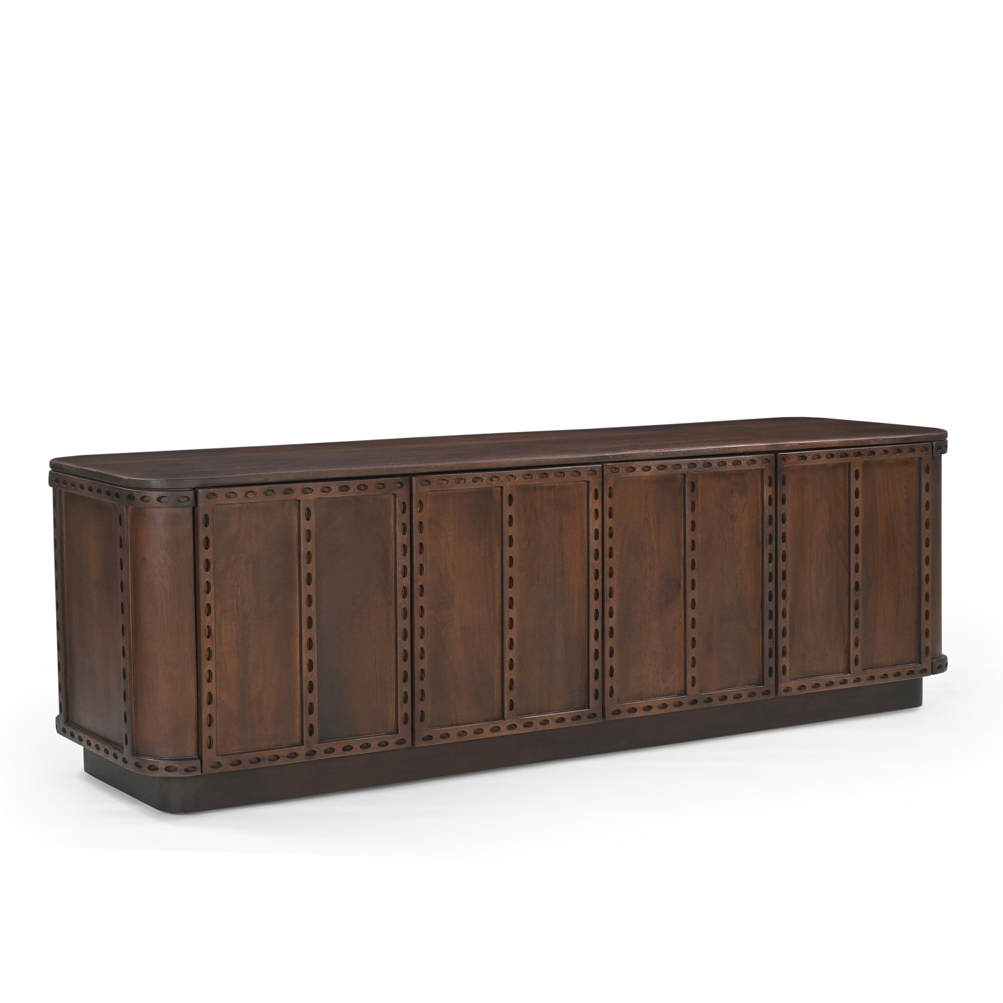 Rivo Solid Mango Wood Medium TV Stand in Brown (160cm)