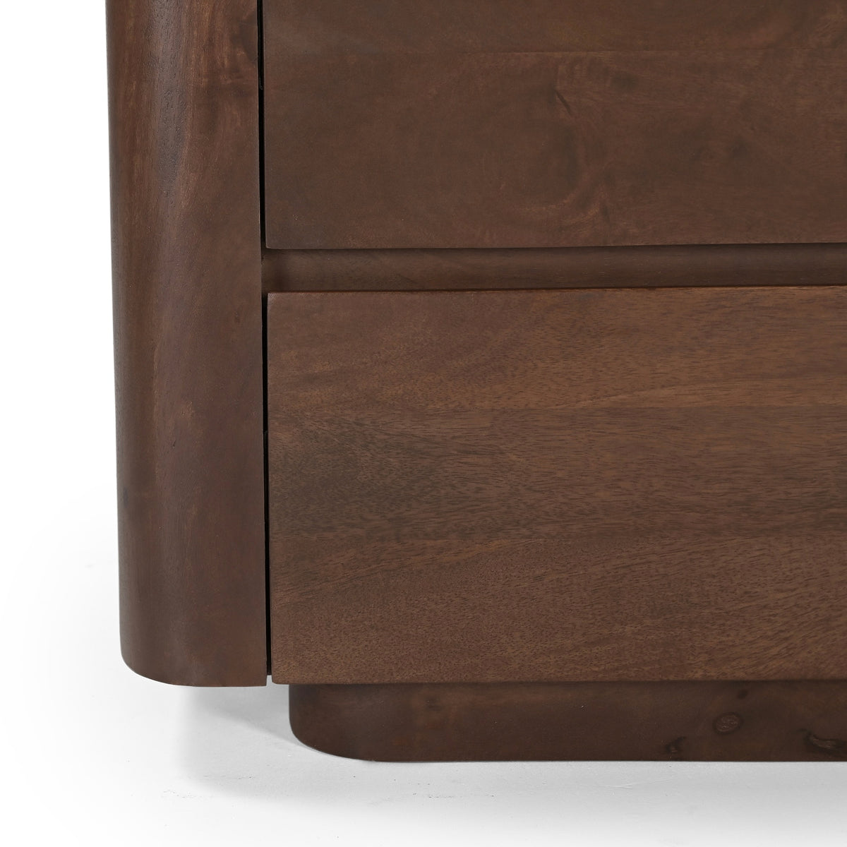 Raya Solid Mango Wood 4 Drawer Chest in Walnut