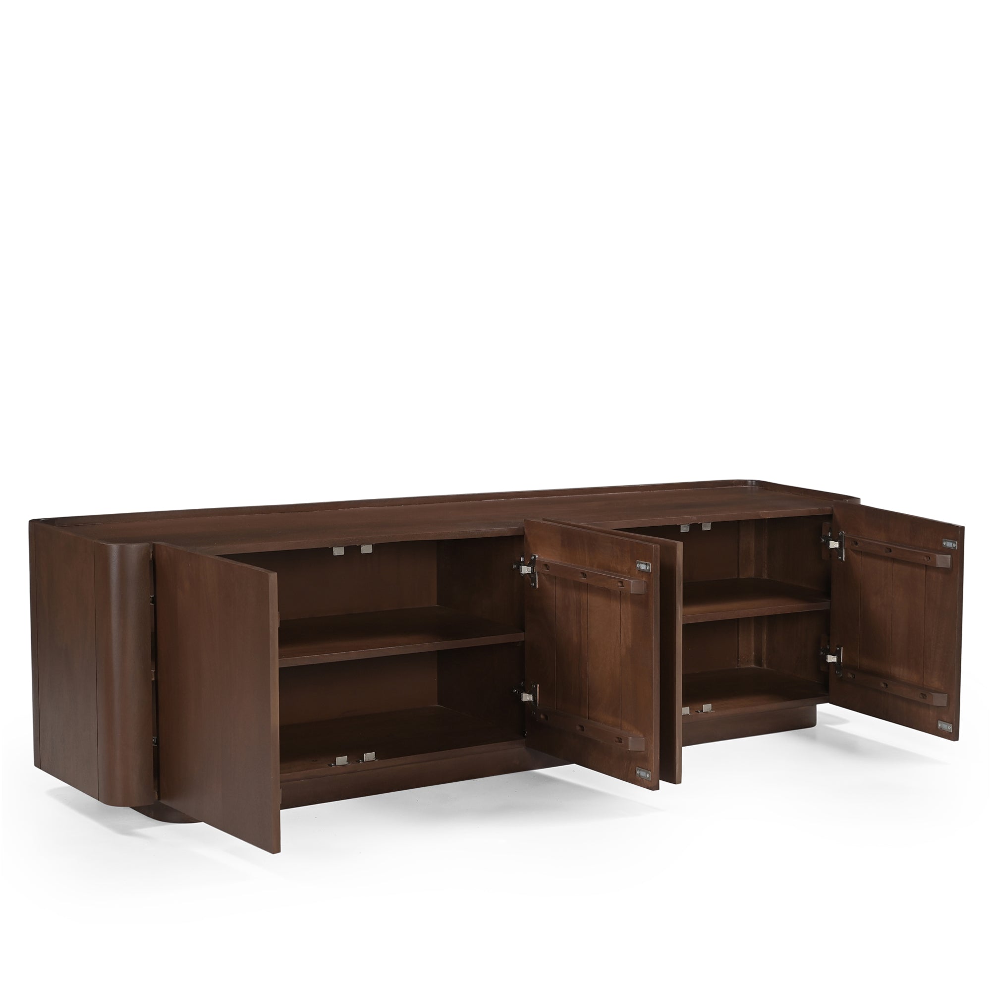 Raya Solid Mango Wood Large TV Stand in Walnut (175cm)
