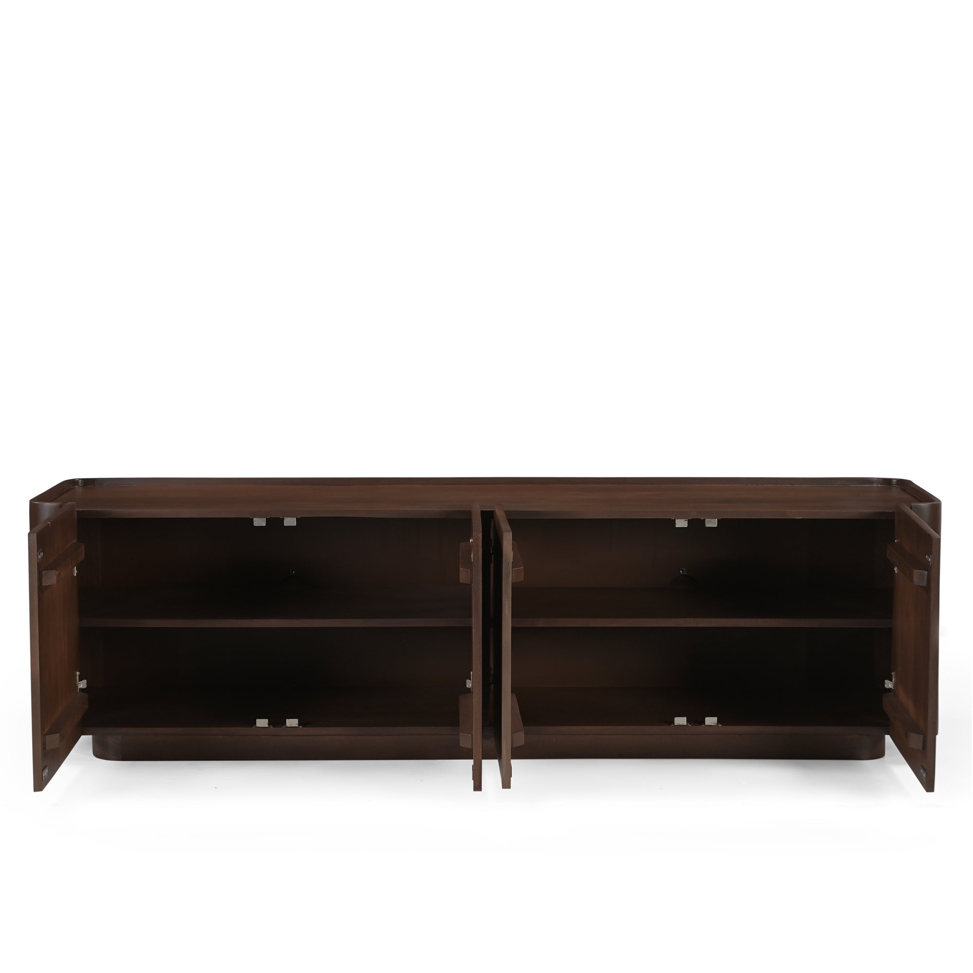 Raya Solid Mango Wood Large TV Stand in Walnut (175cm)