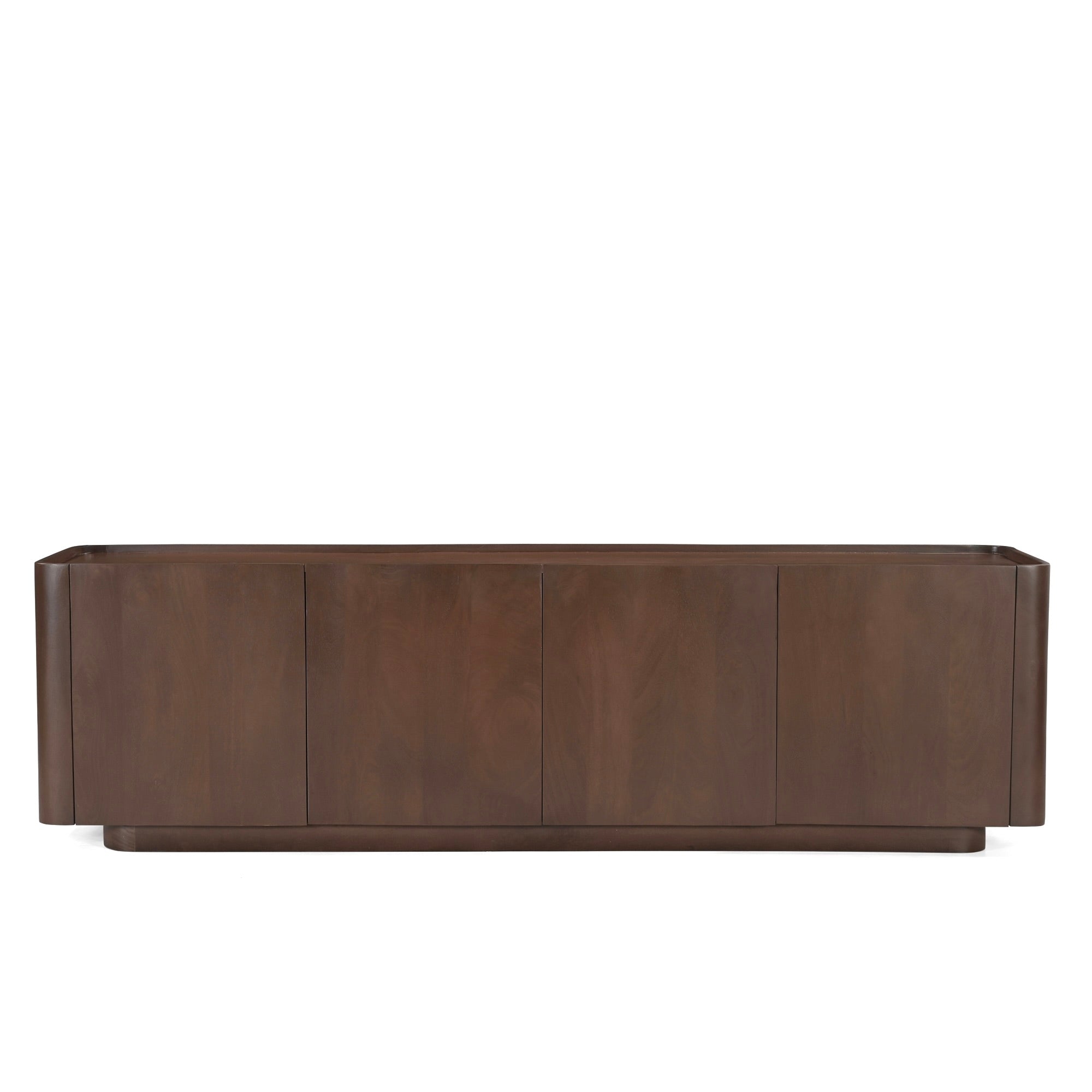 Raya Solid Mango Wood Large TV Stand in Walnut (175cm)
