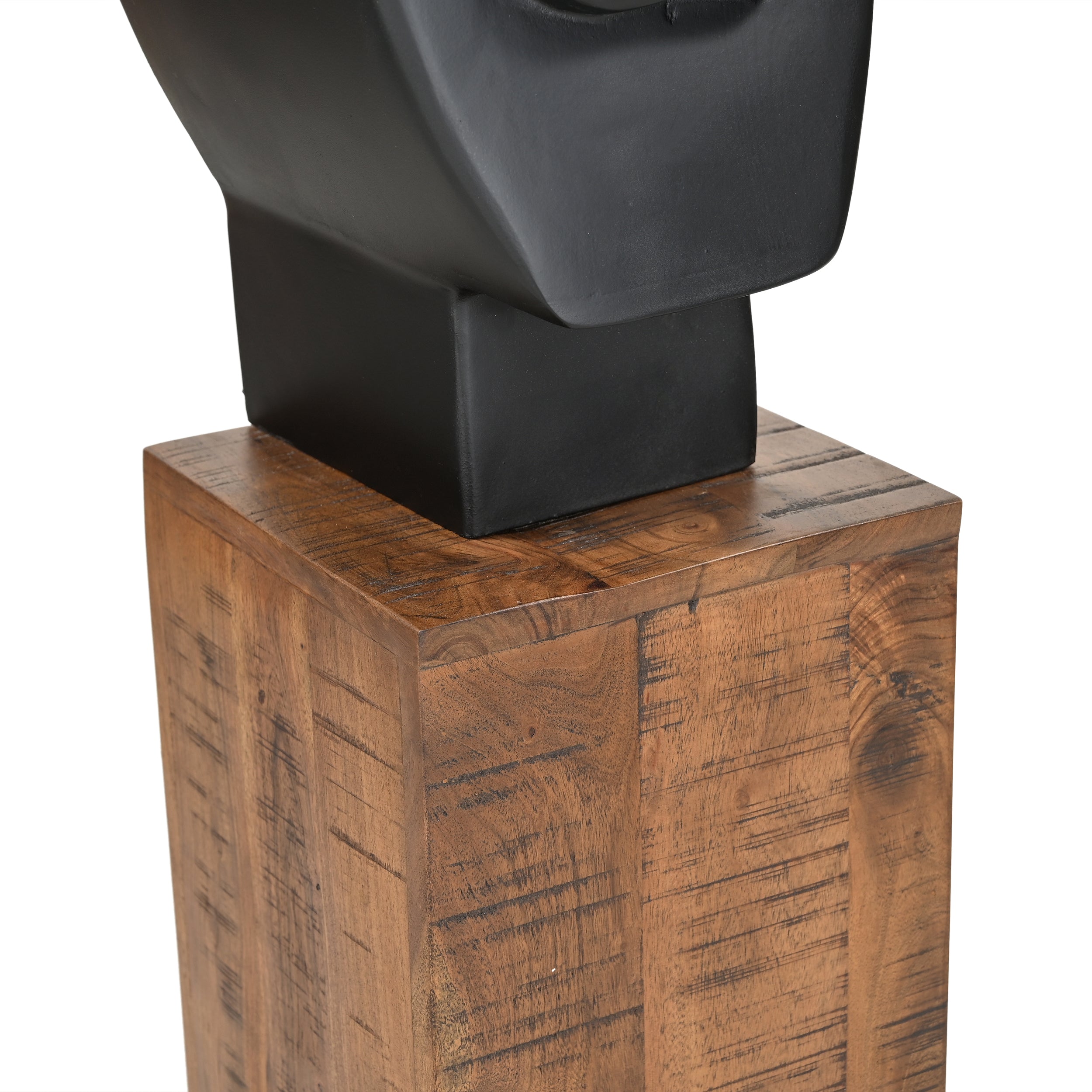 Wakae Large Solid Wood Head Sculpture