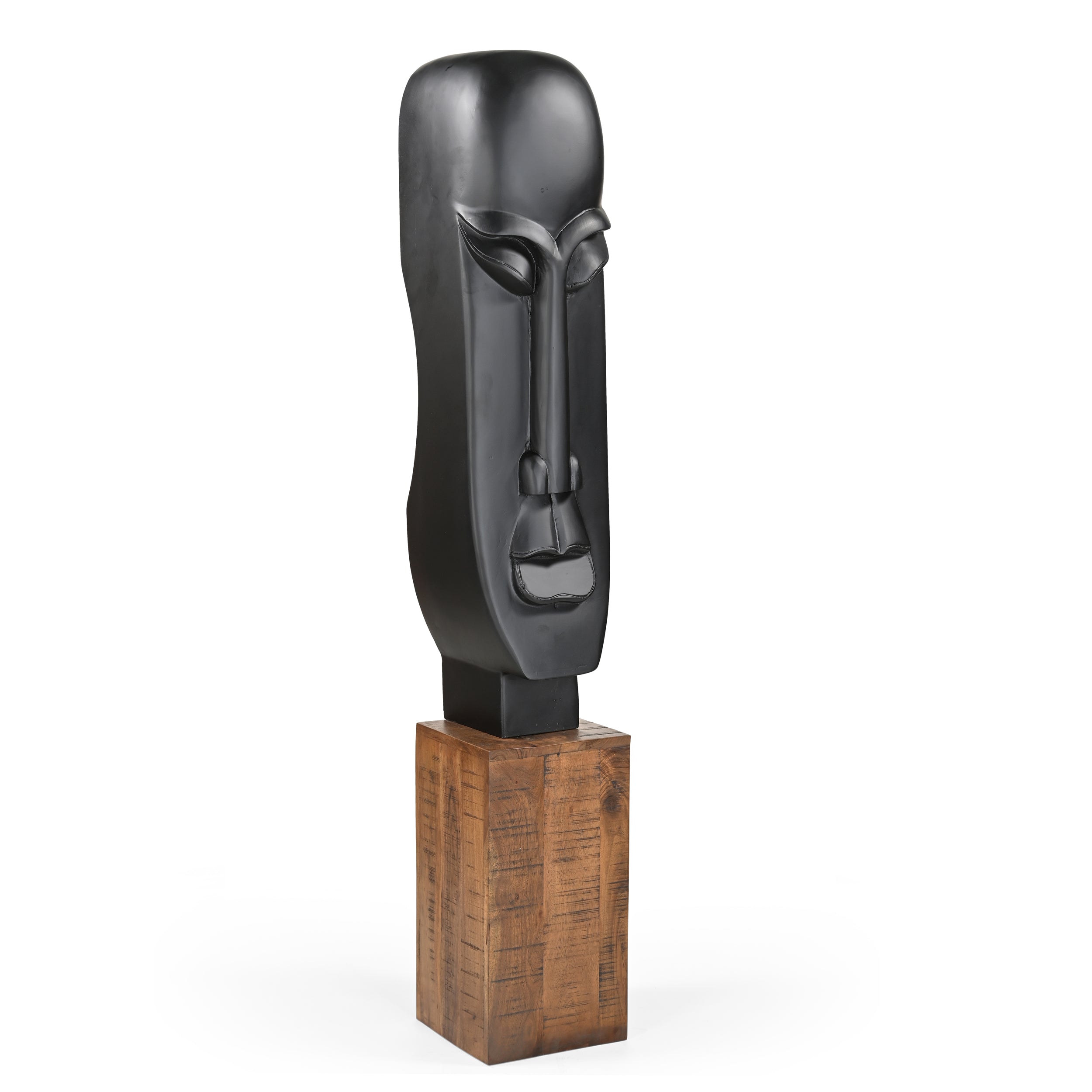 Wakae Large Solid Wood Head Sculpture