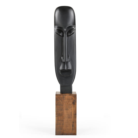 Wakae Large Solid Wood Head Sculpture