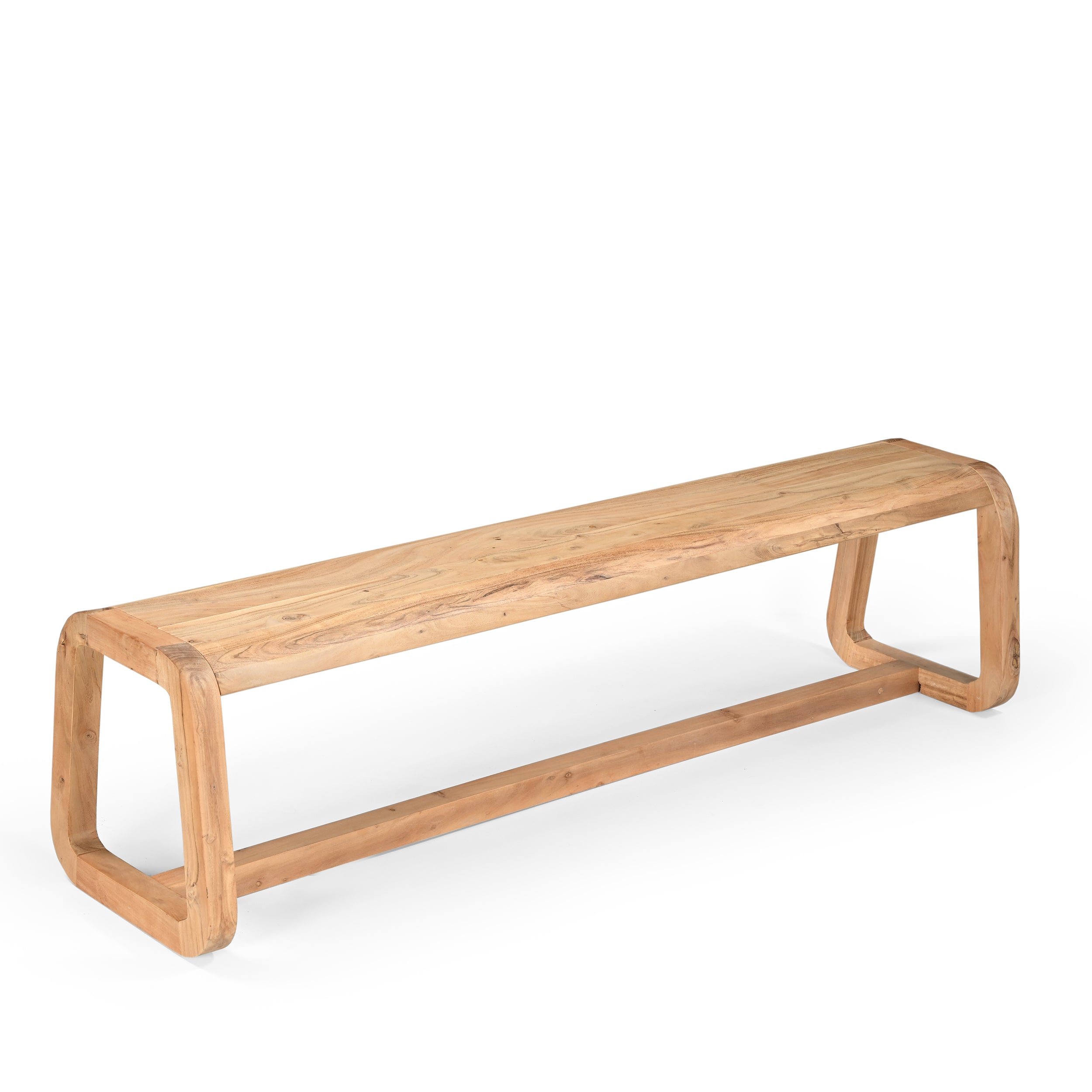 Amaya Solid Acacia Wood Dining Table and Bench Set