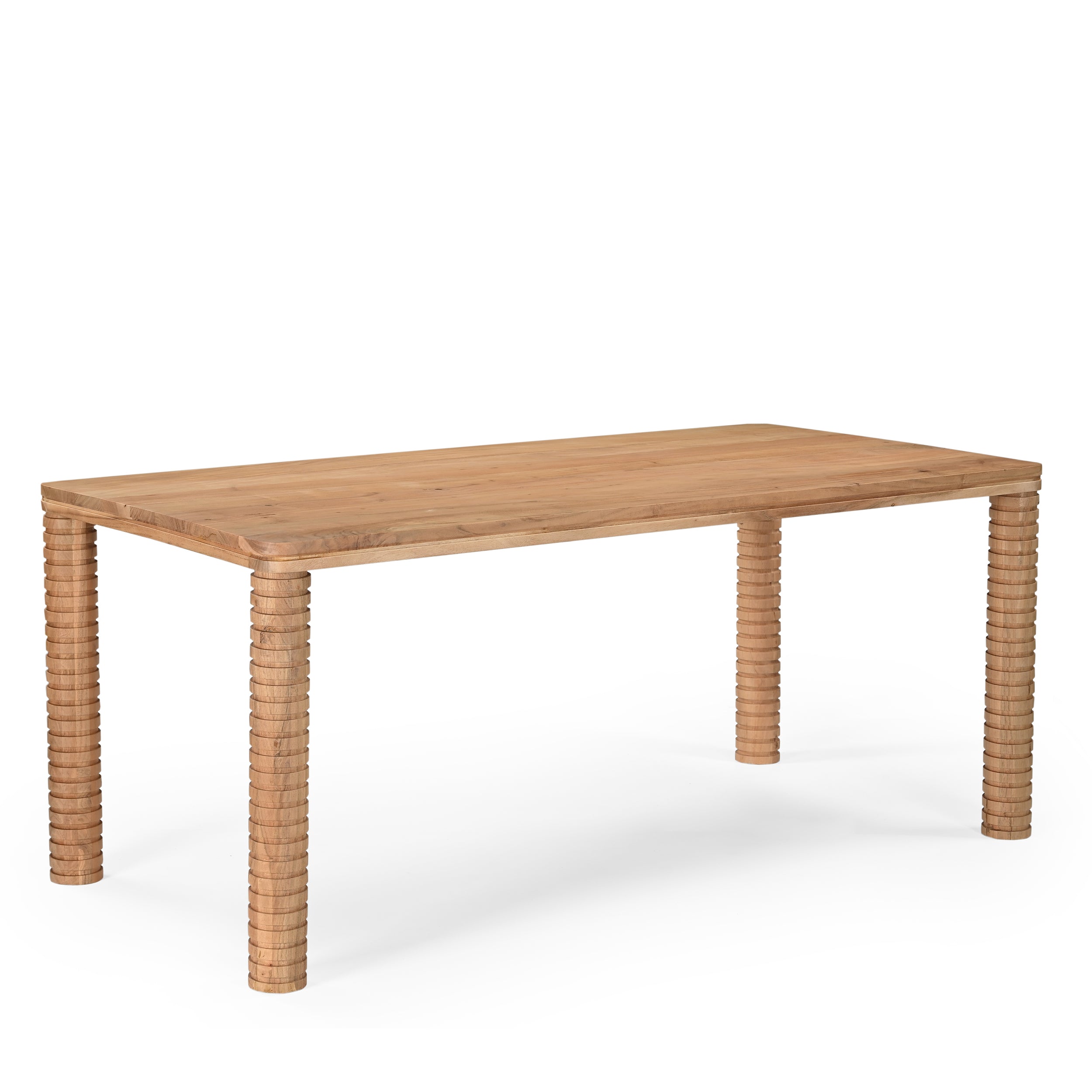 Sakura Solid Acacia Wood Dining Table and Bench Set