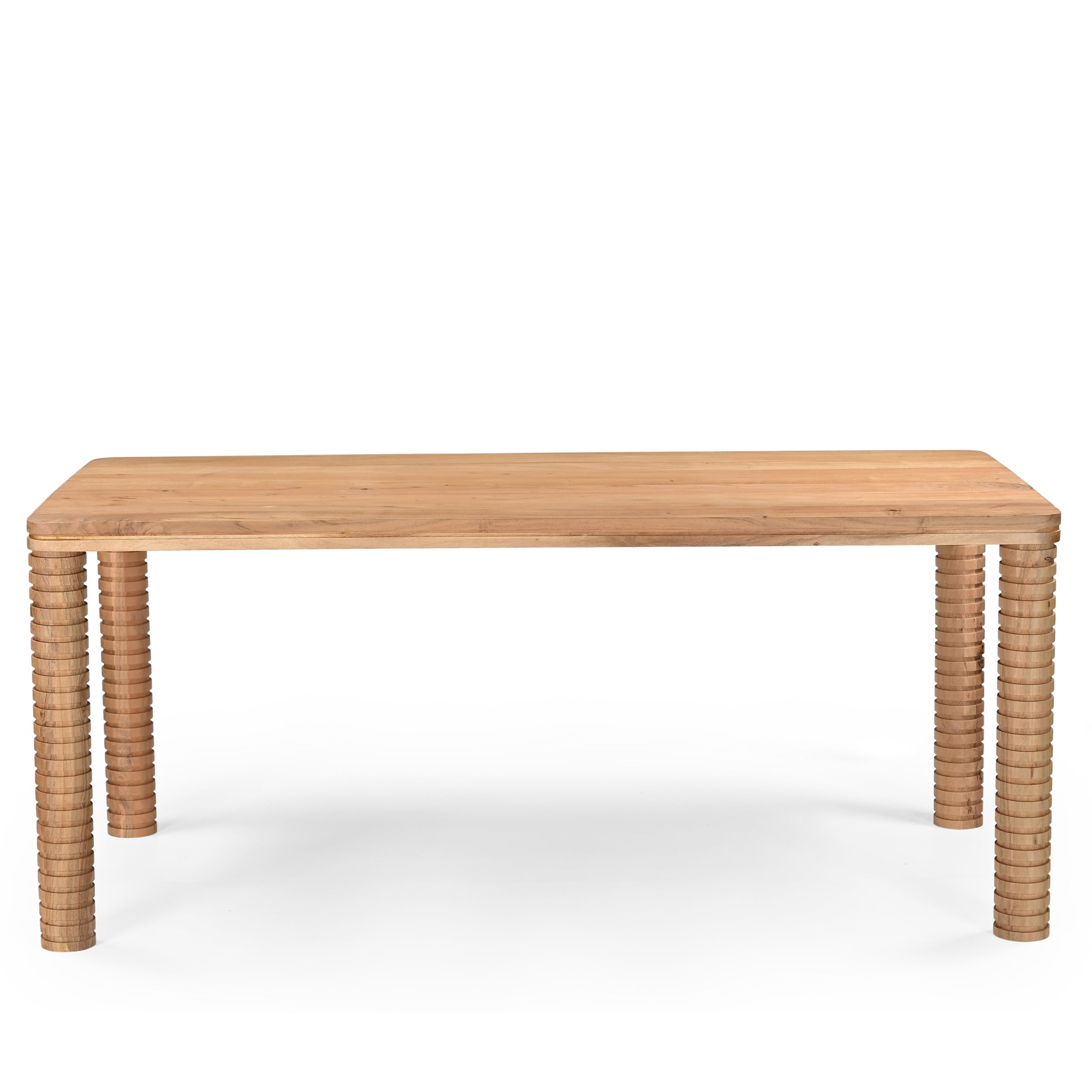Sakura Solid Acacia Wood Dining Table and Bench Set