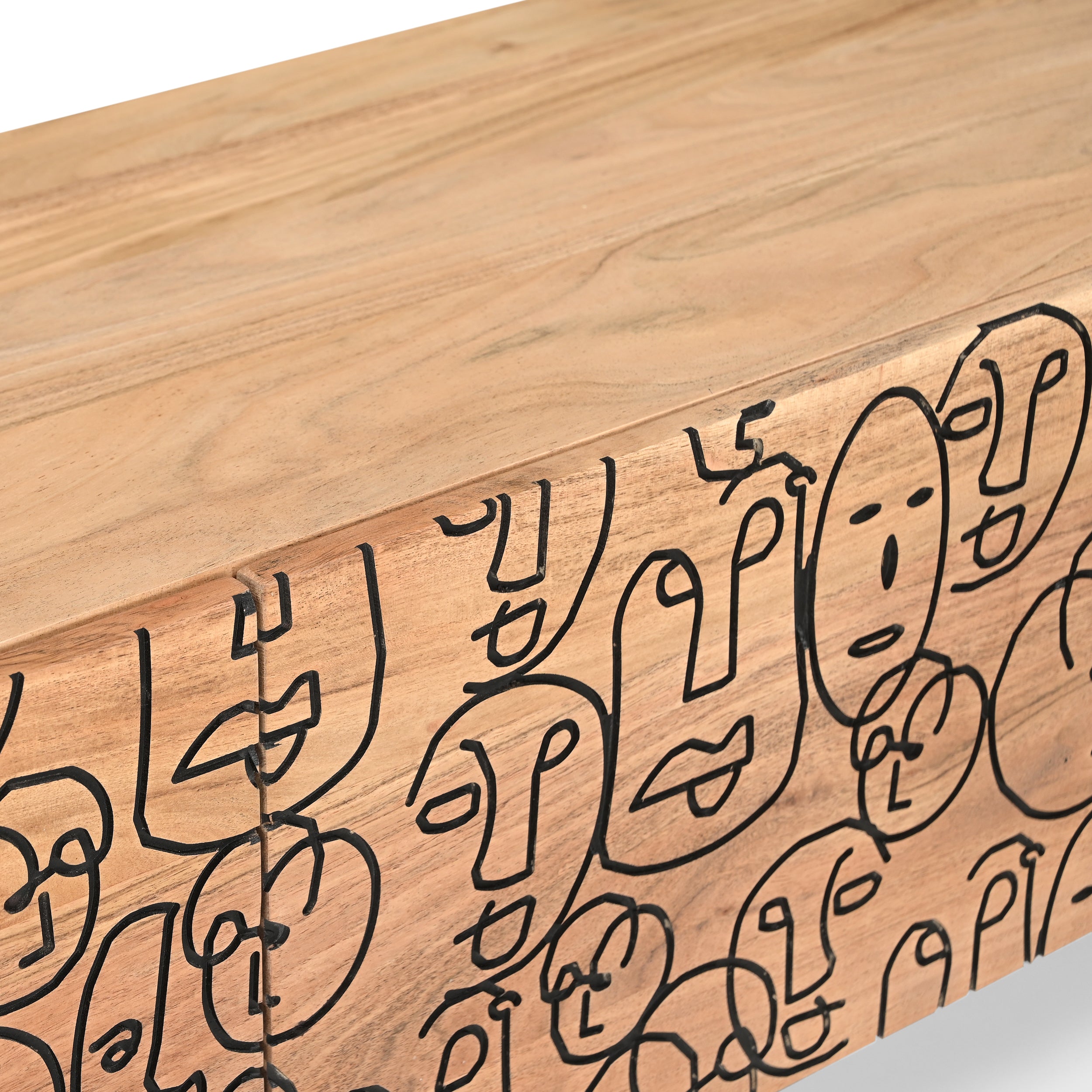 Faces Solid Acacia Wood Medium TV Stand (160cm)