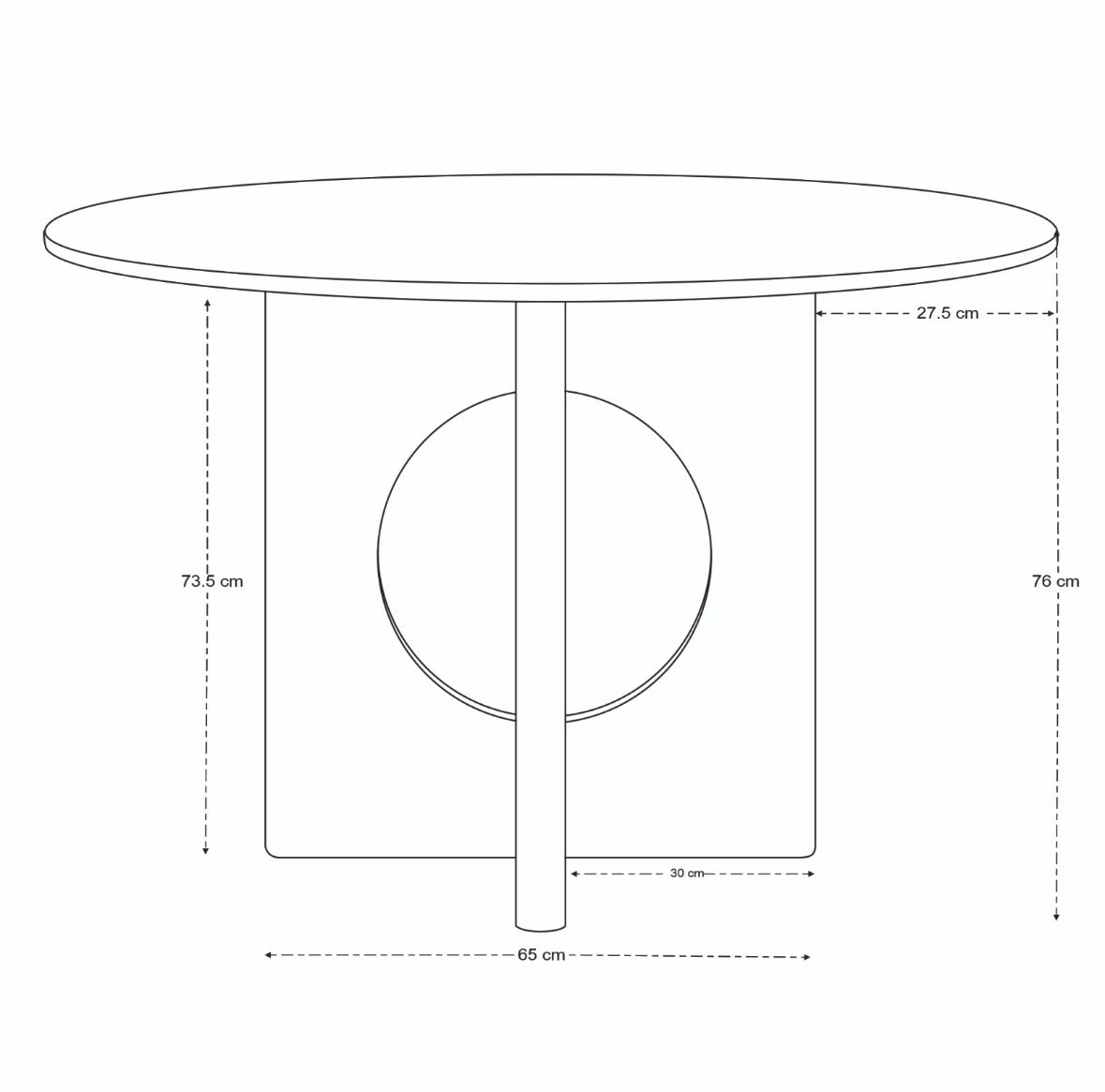 Chicago Round Solid Mango Wood Dining Table Black