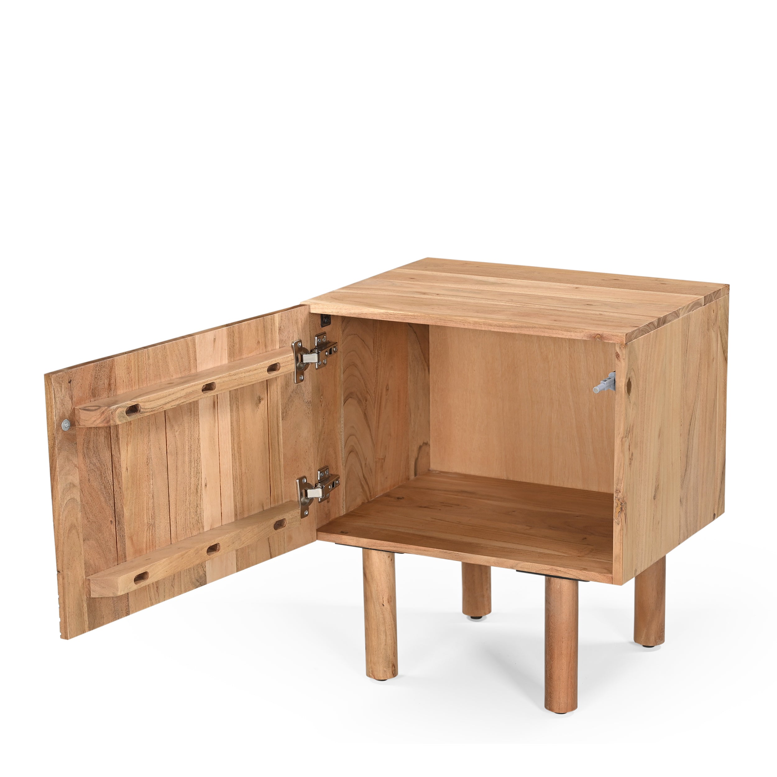 Faces Solid Acacia Wood Bedside Table