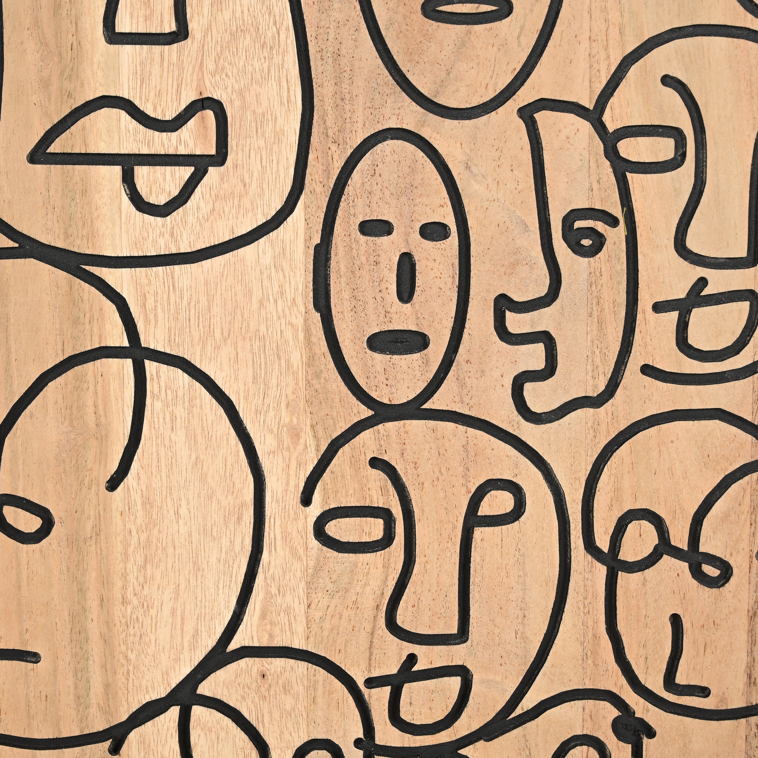 Faces Solid Acacia Wood Bedside Table